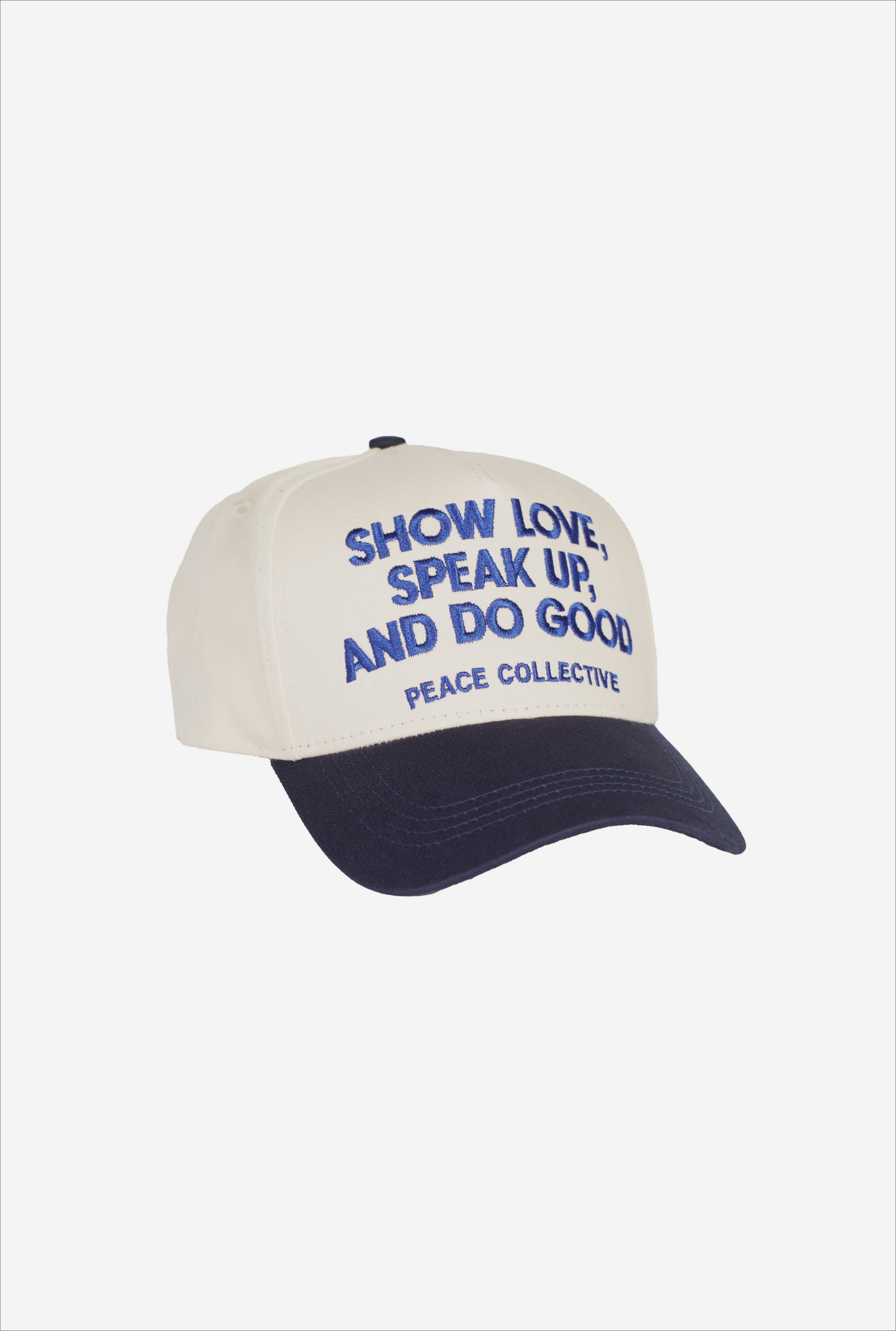 Show Love, Speak Up, Do Good A Frame Cap - Cream/Blue