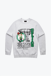 Boston Celtics Basketball Net Crewneck - Ash