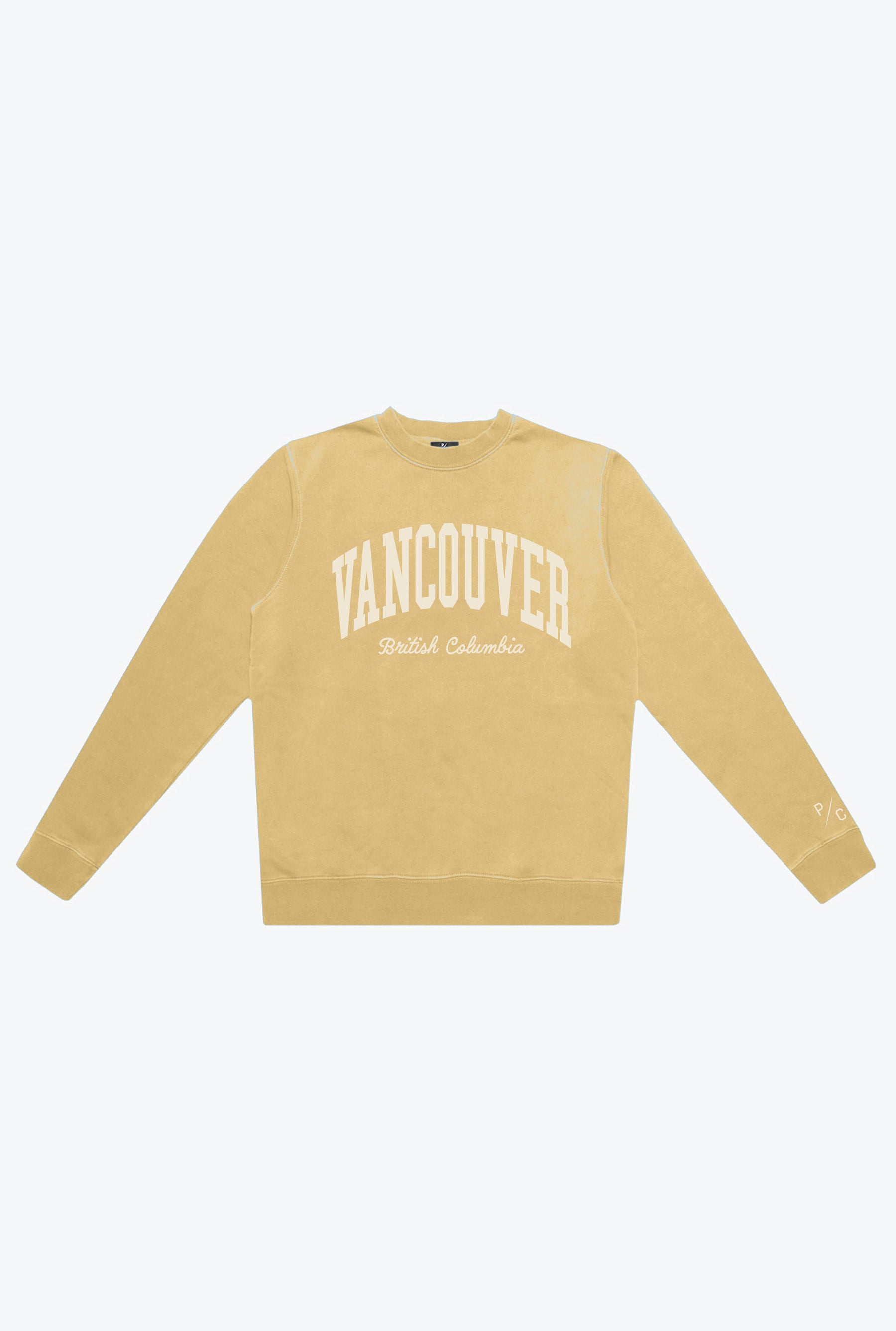 Pull ras du cou teinté pigmenté Vancouver Tourist - Miel