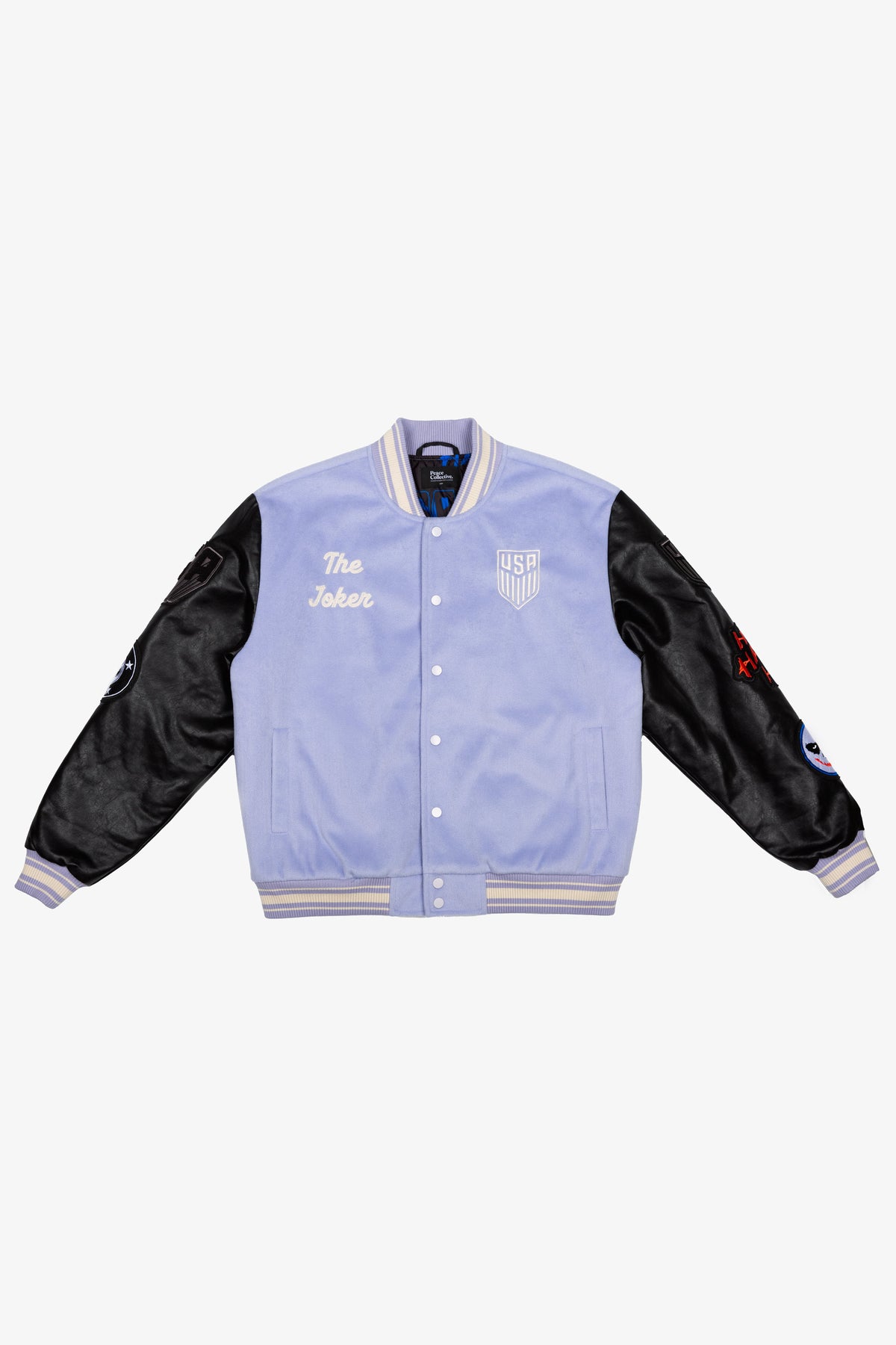 US Soccer x DC Comics Joker Nylon-Collegejacke – Lila