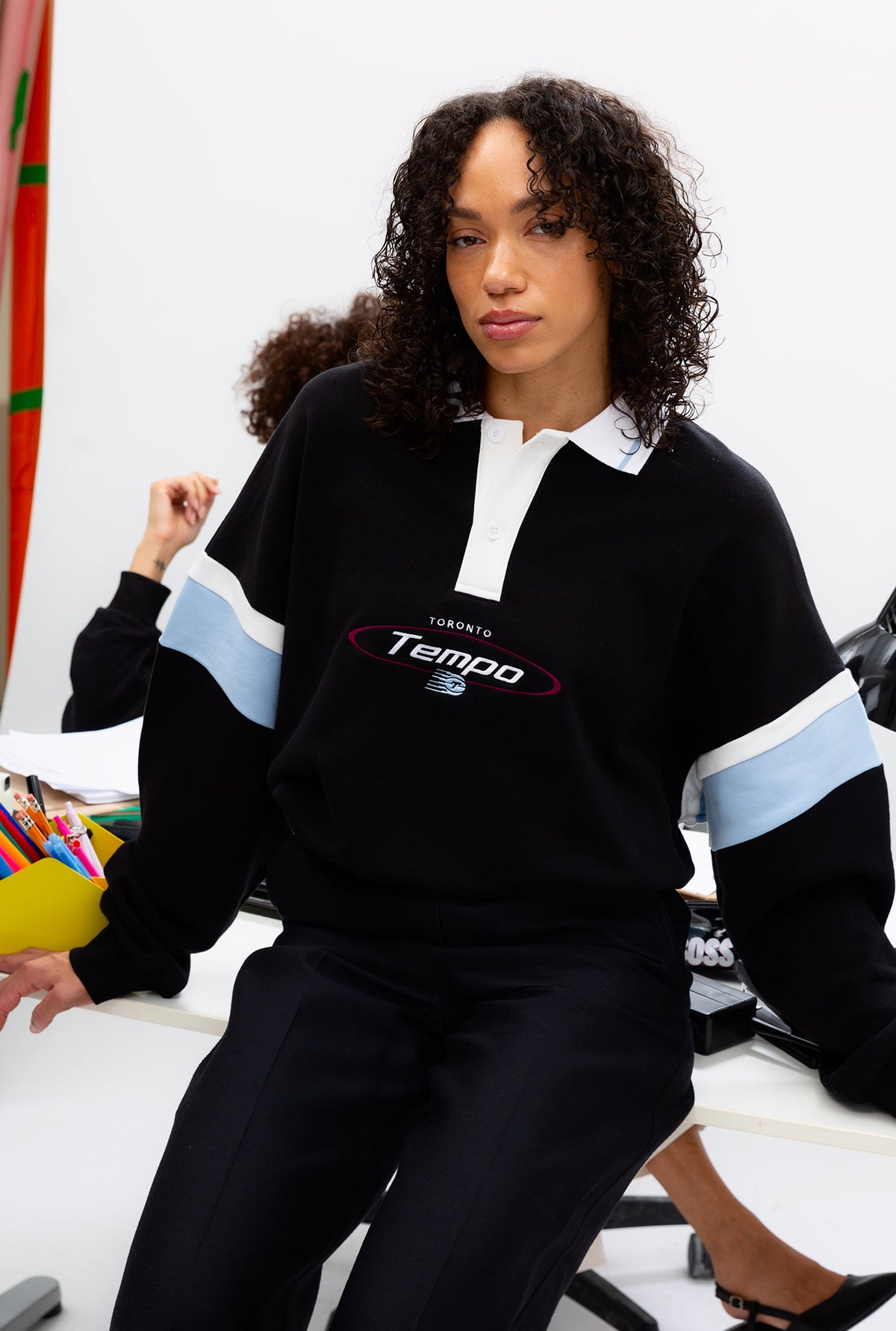 Ballon de rugby surdimensionné Toronto Tempo - Noir / Bleu hydrogène