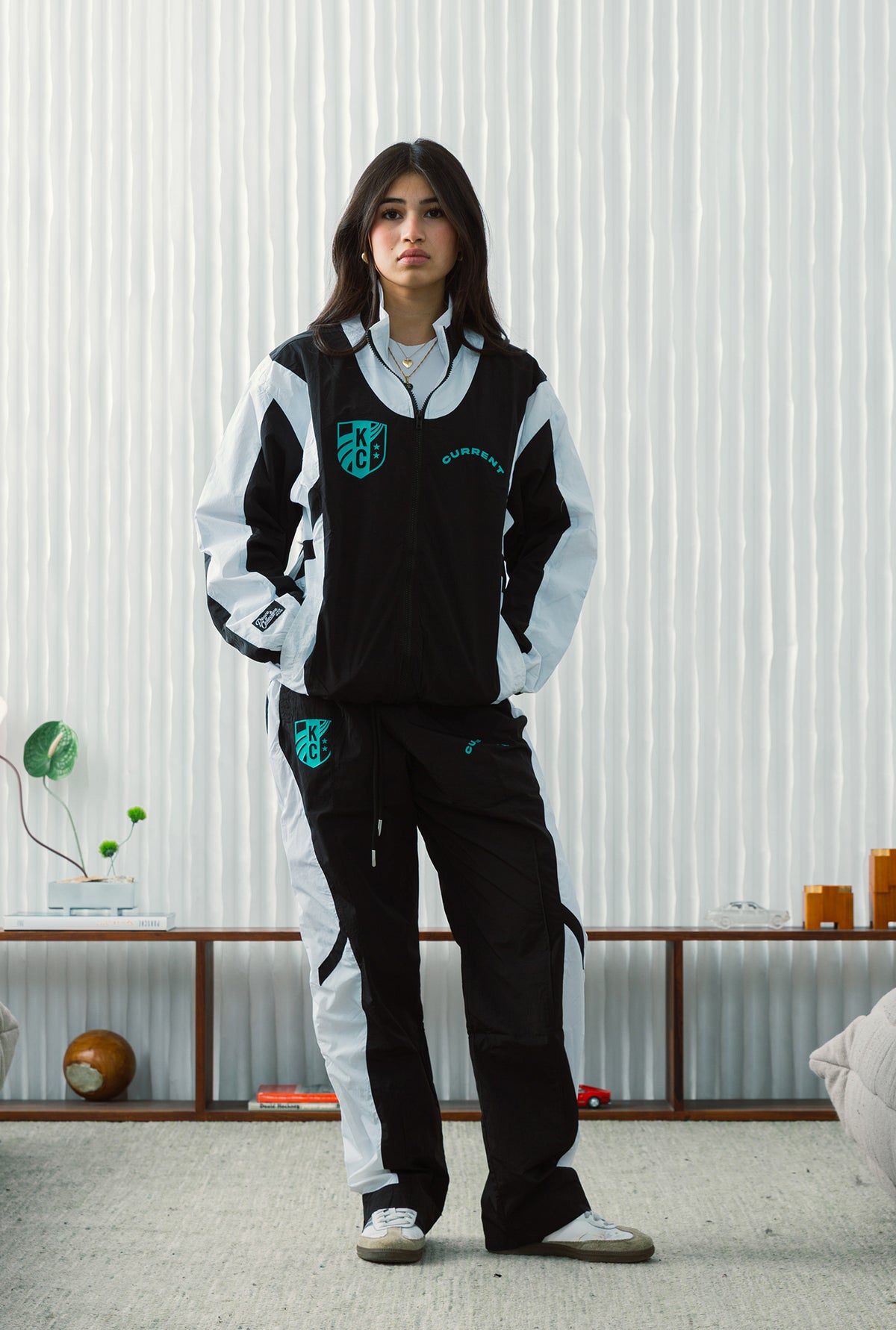 Pantalon de survêtement Kansas City Current Colour Block - Noir/Blanc