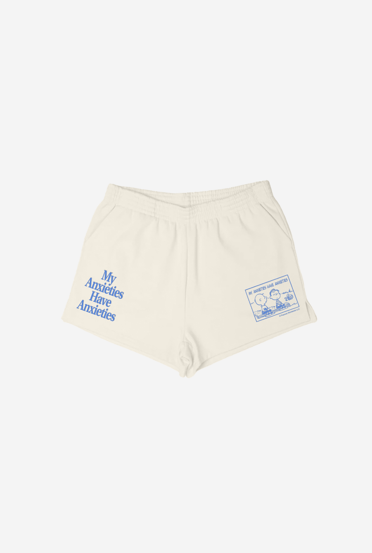 Short en polaire pour femme Peanuts My Anxieties Have Anxieties - Ivoire