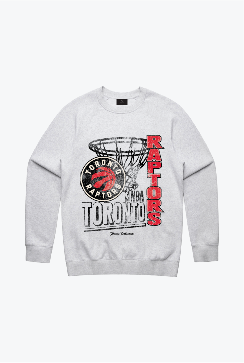 Toronto Raptors Basketball Net Crewneck - Ash