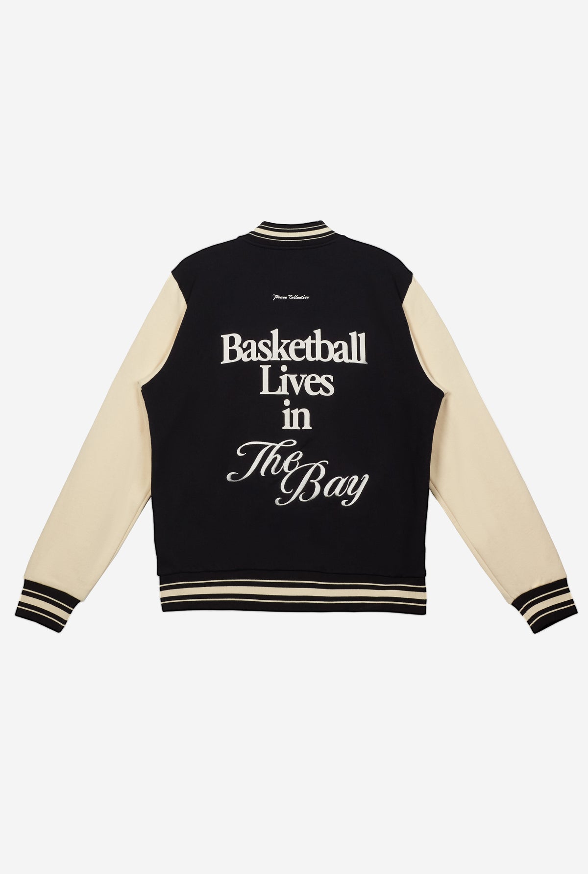Basketball Lives in the Bay Letterman Jacket - Black/Cream