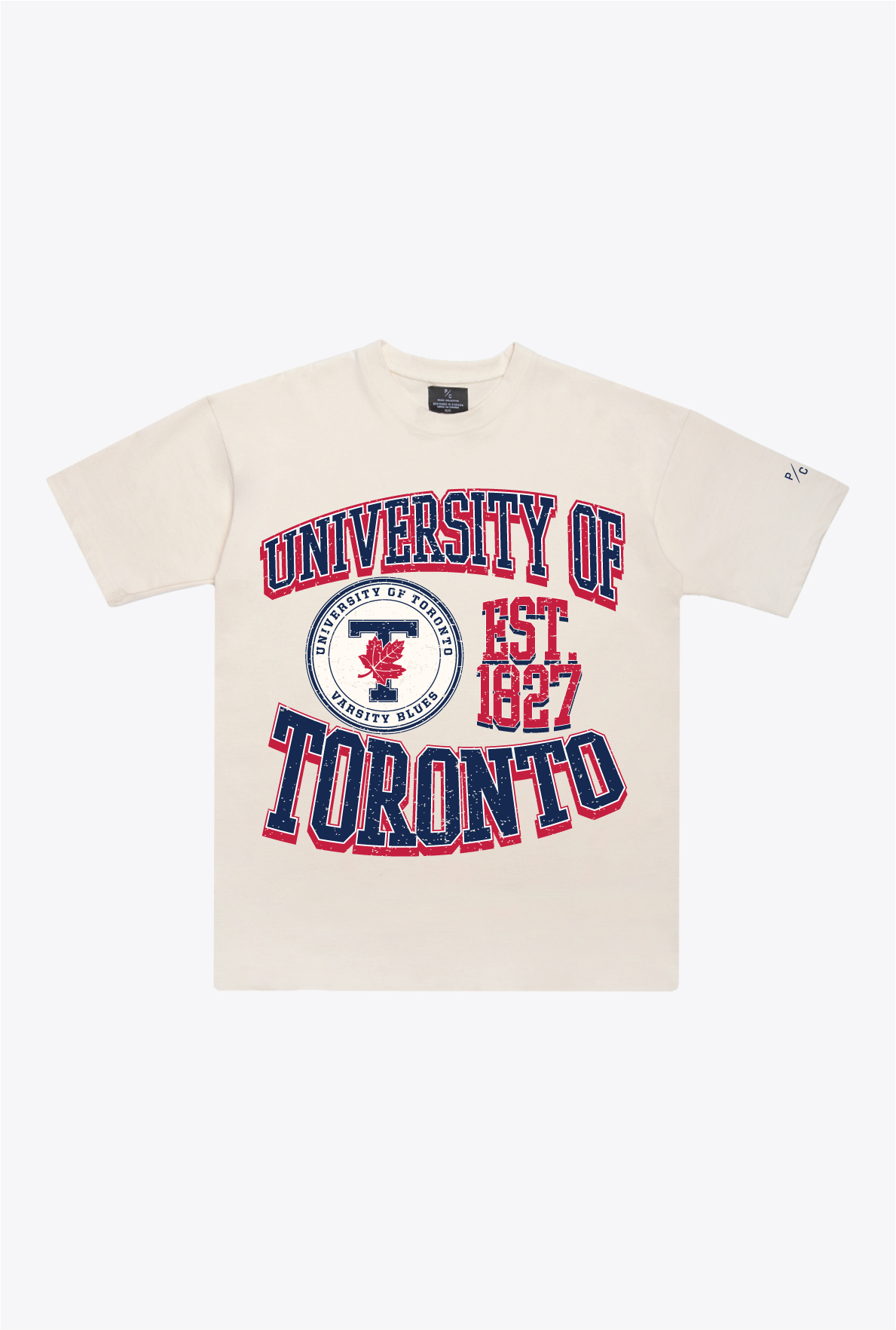 P/C x U Of Toronto Vintage Collegiate Crest Heavyweight T-Shirt - Ivory