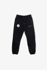 Pantalon de jogging épais avec logo des Steelers de Pittsburgh - Noir