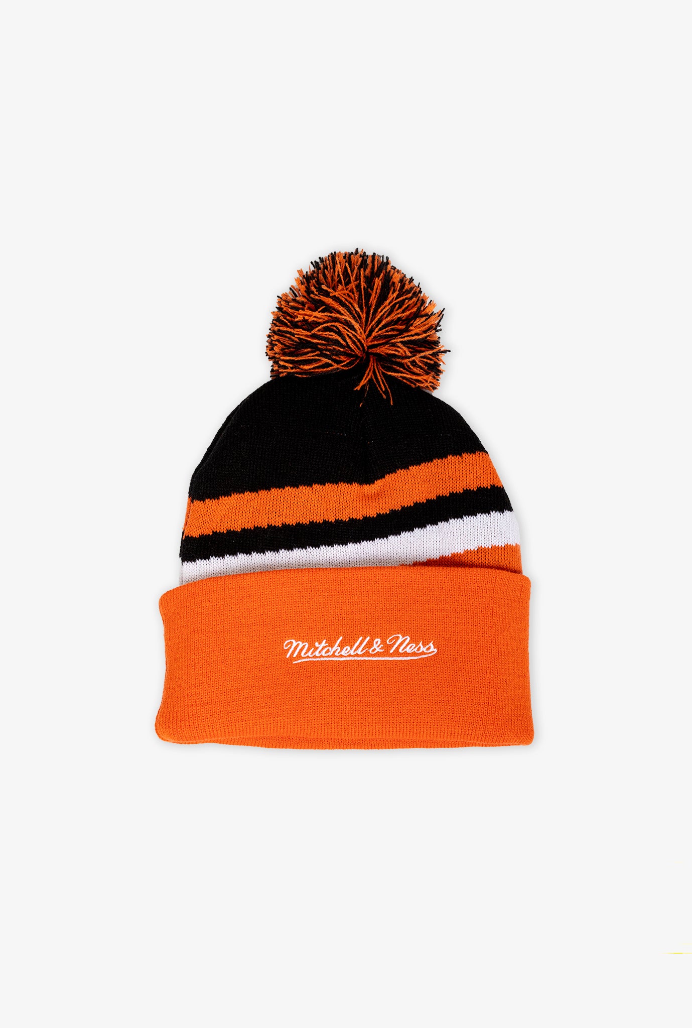 Anaheim Ducks Pom Stripe Knit Toque - Orange/Black