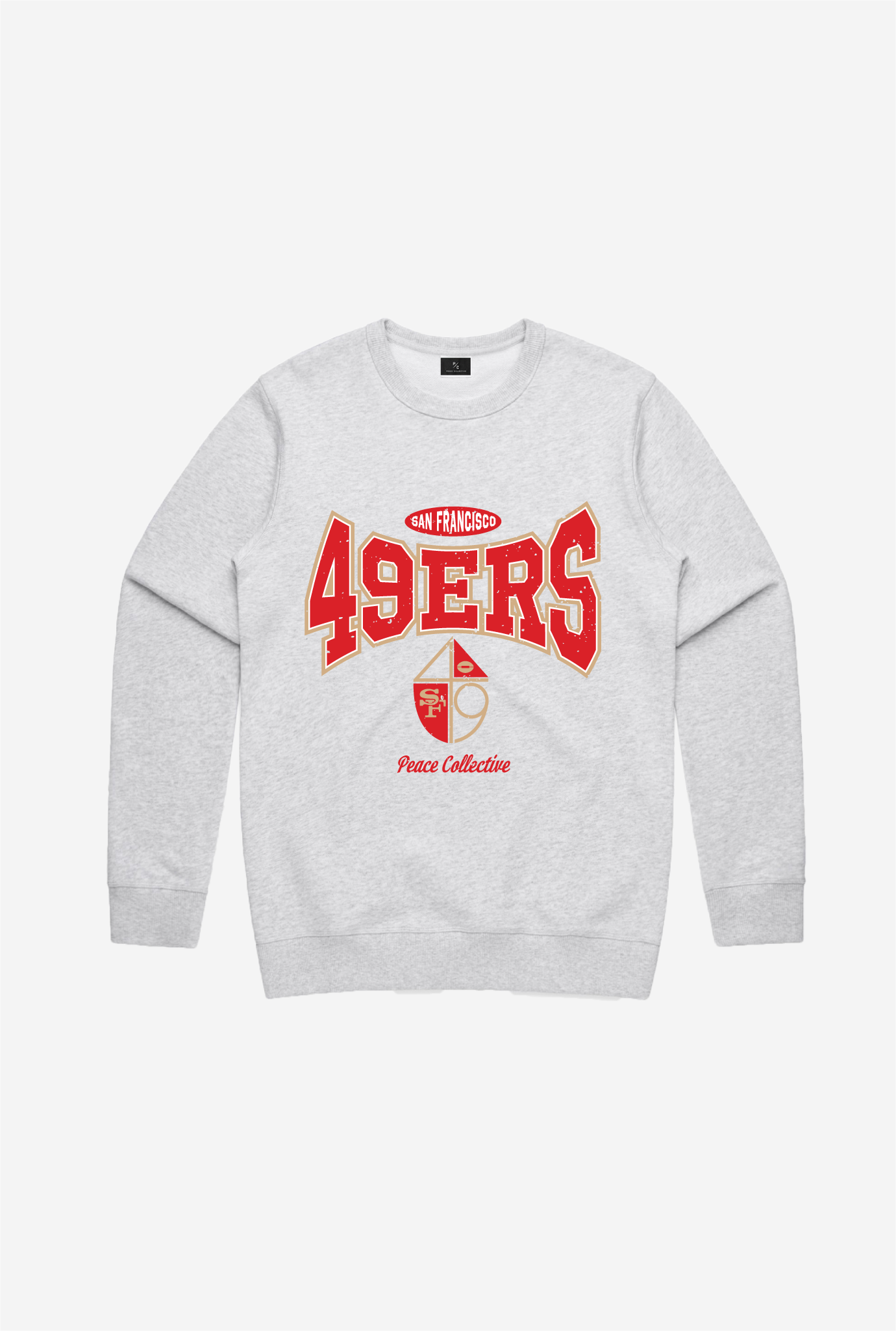 San Francisco 49ers Washed Graphic Crewneck - Ash