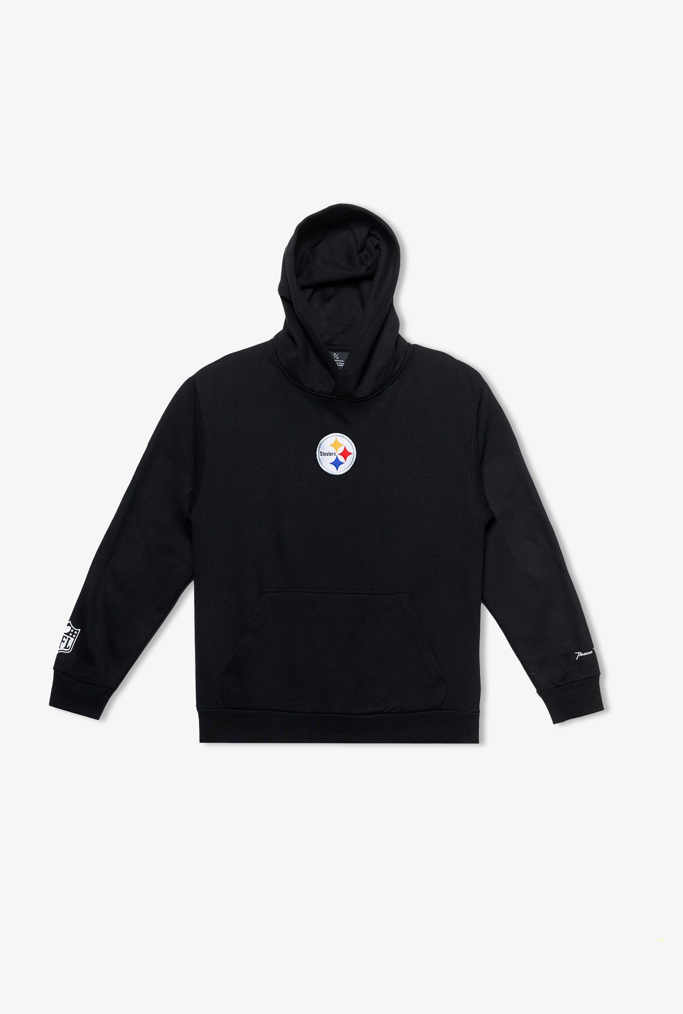 Schwerer Kapuzenpullover mit Pittsburgh Steelers-Logo, Schwarz