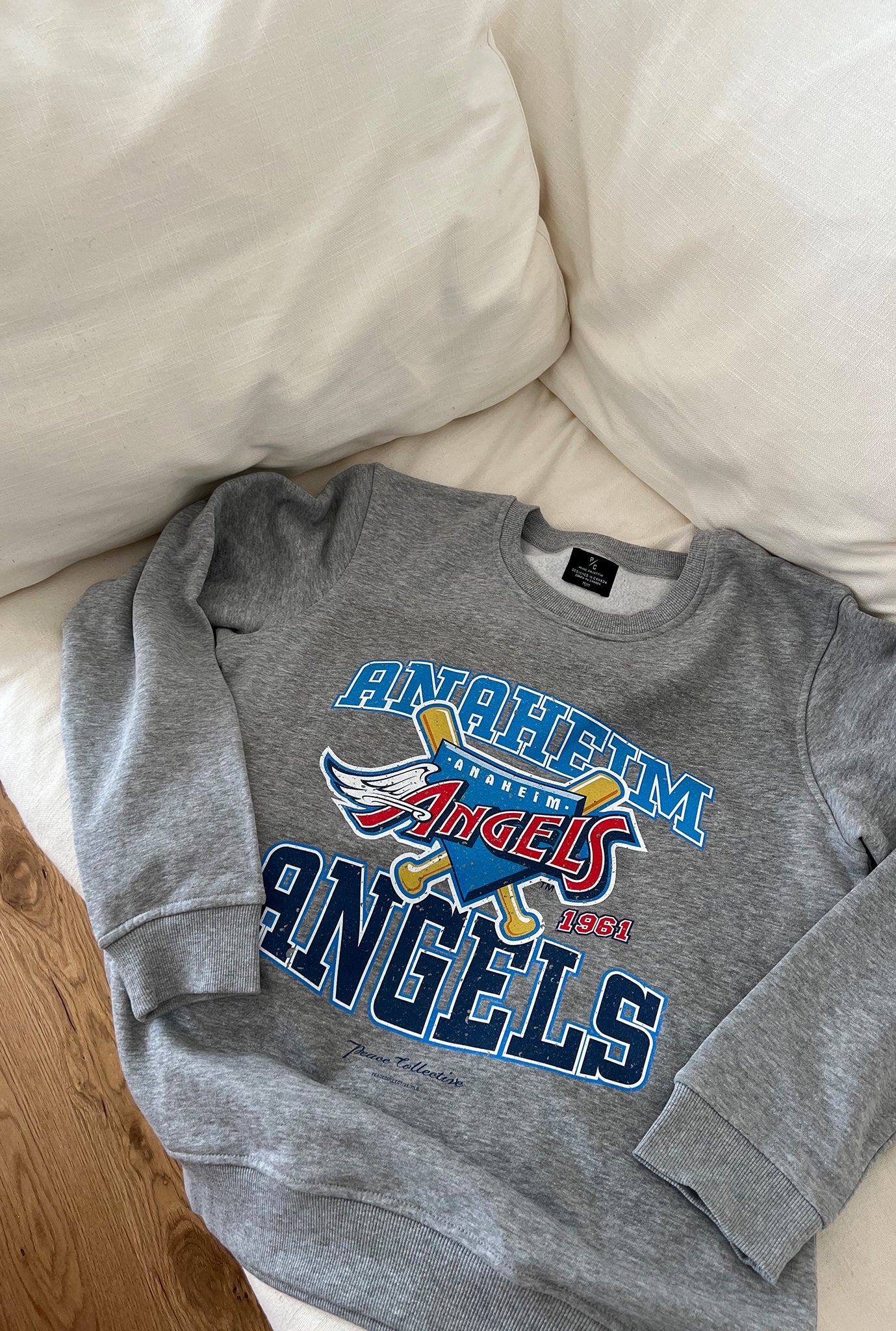 Anaheim Angels Vintage Washed Crewneck - Grey