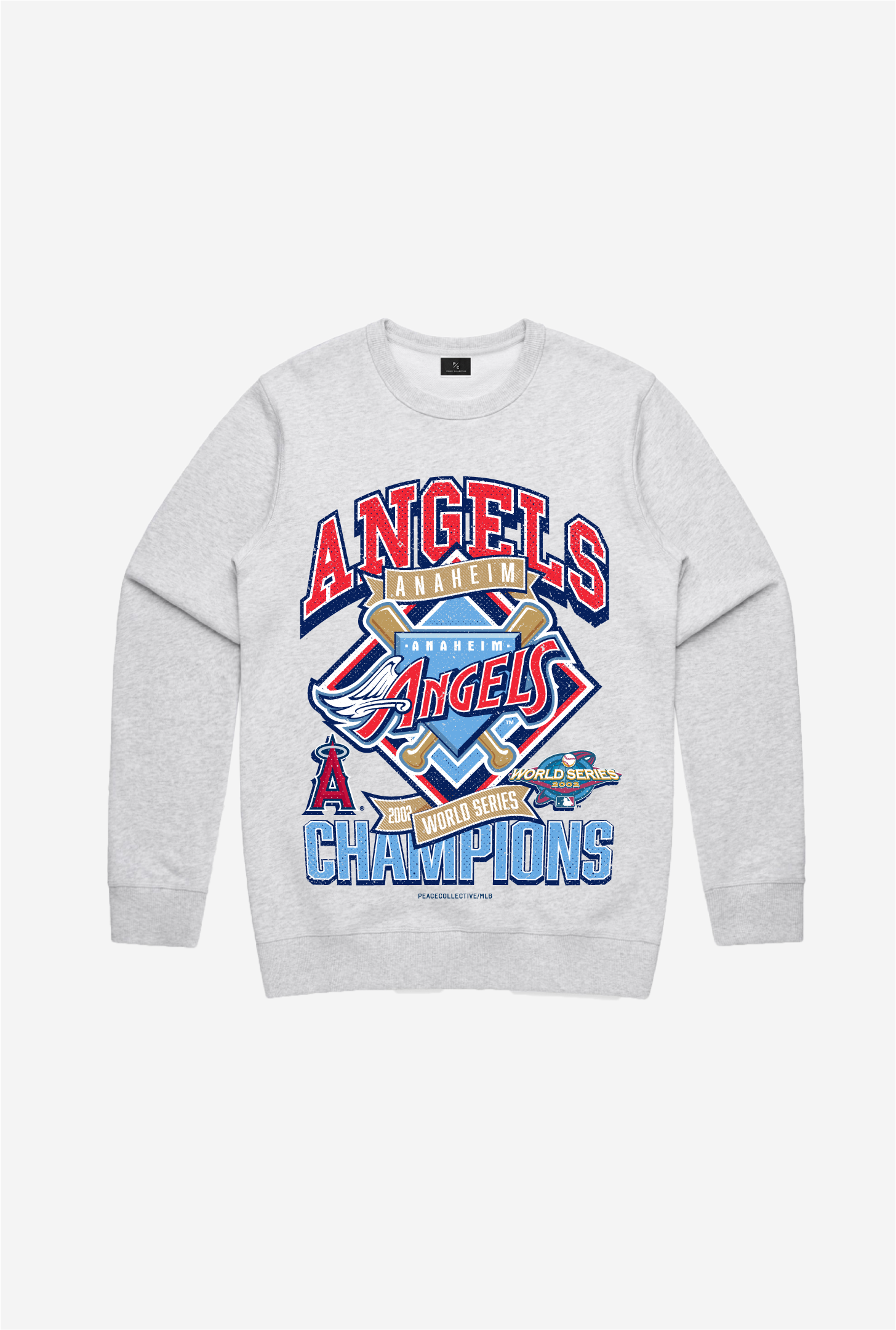 Anaheim Angels Vintage Cooperstown Collection Crewneck - Ash