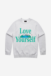 Love Yourself Cookie Monster Crewneck - Ash