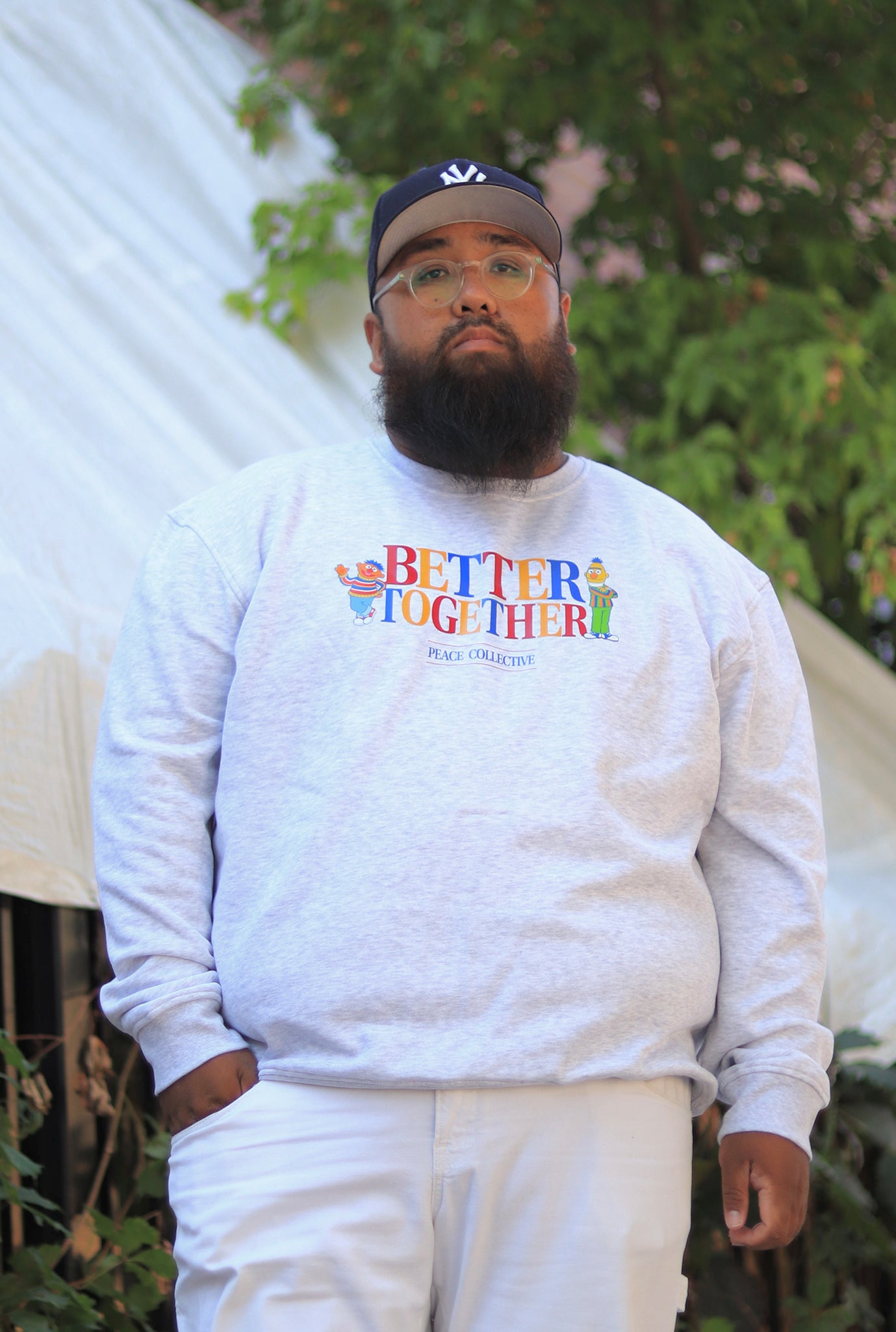 Pull ras du cou vintage Bert et Ernie Better Together - Ash