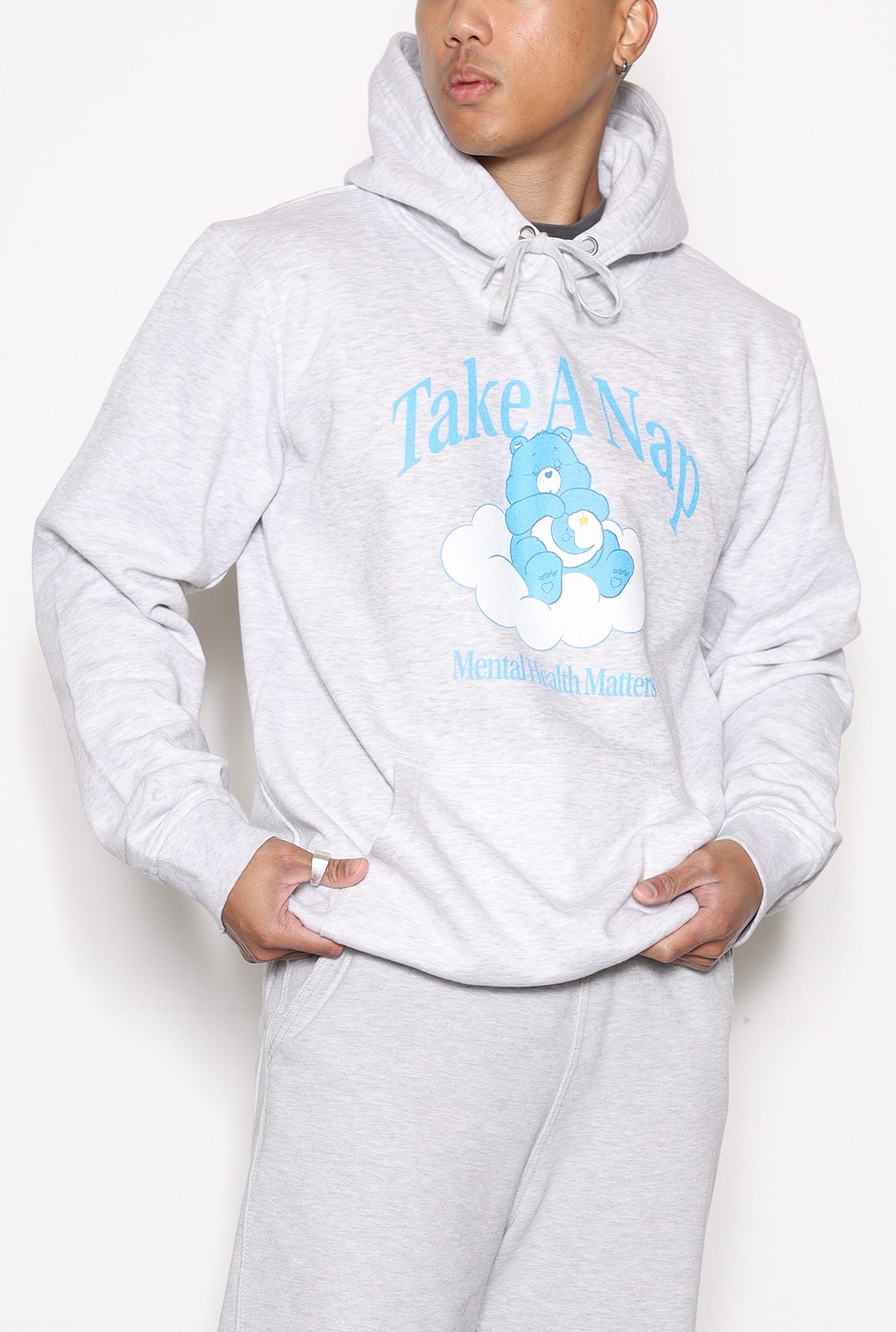 Take a Nap Bedtime Bear Hoodie - Ash