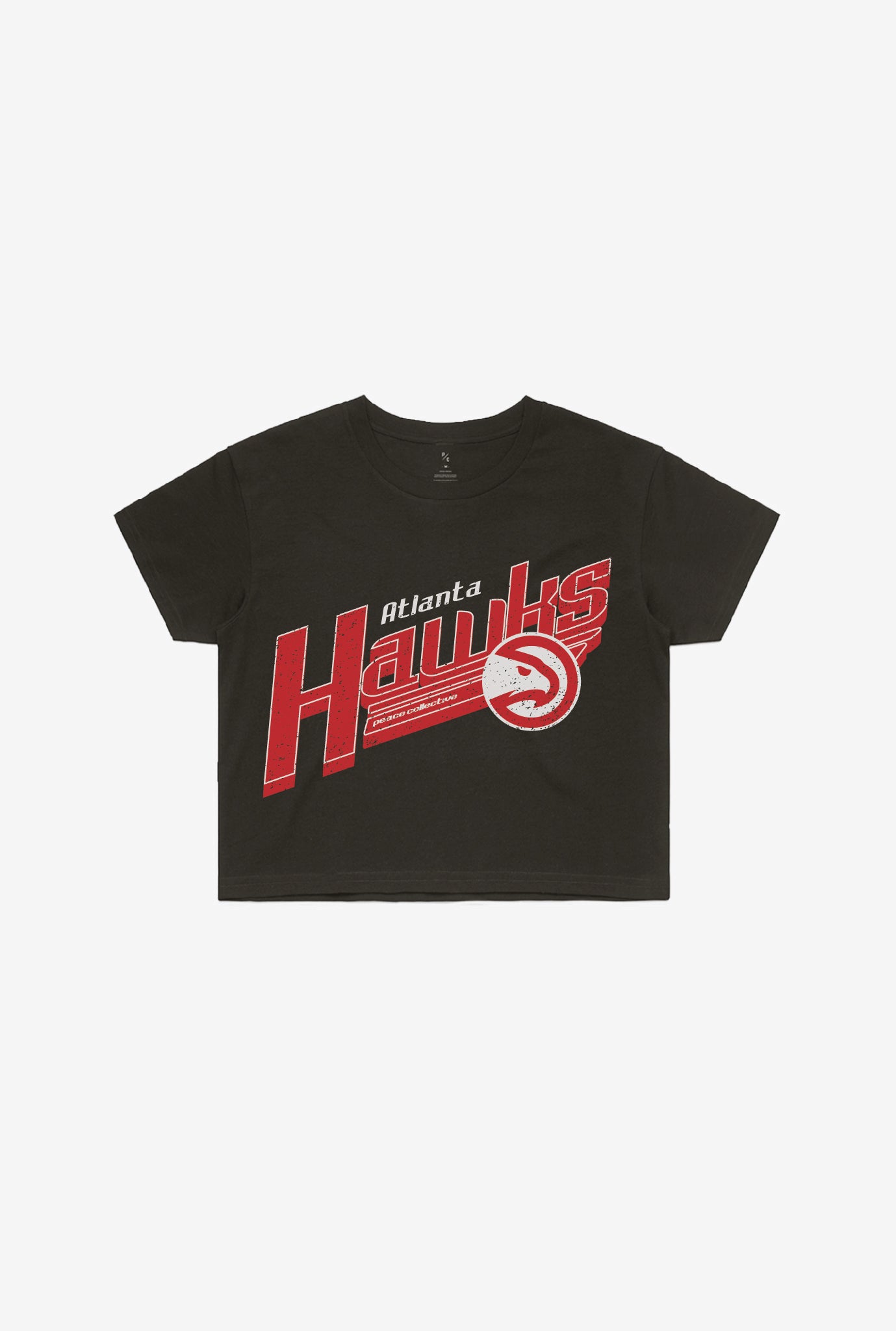 Atlanta Hawks Pigment Dye Cropped T-Shirt - Black