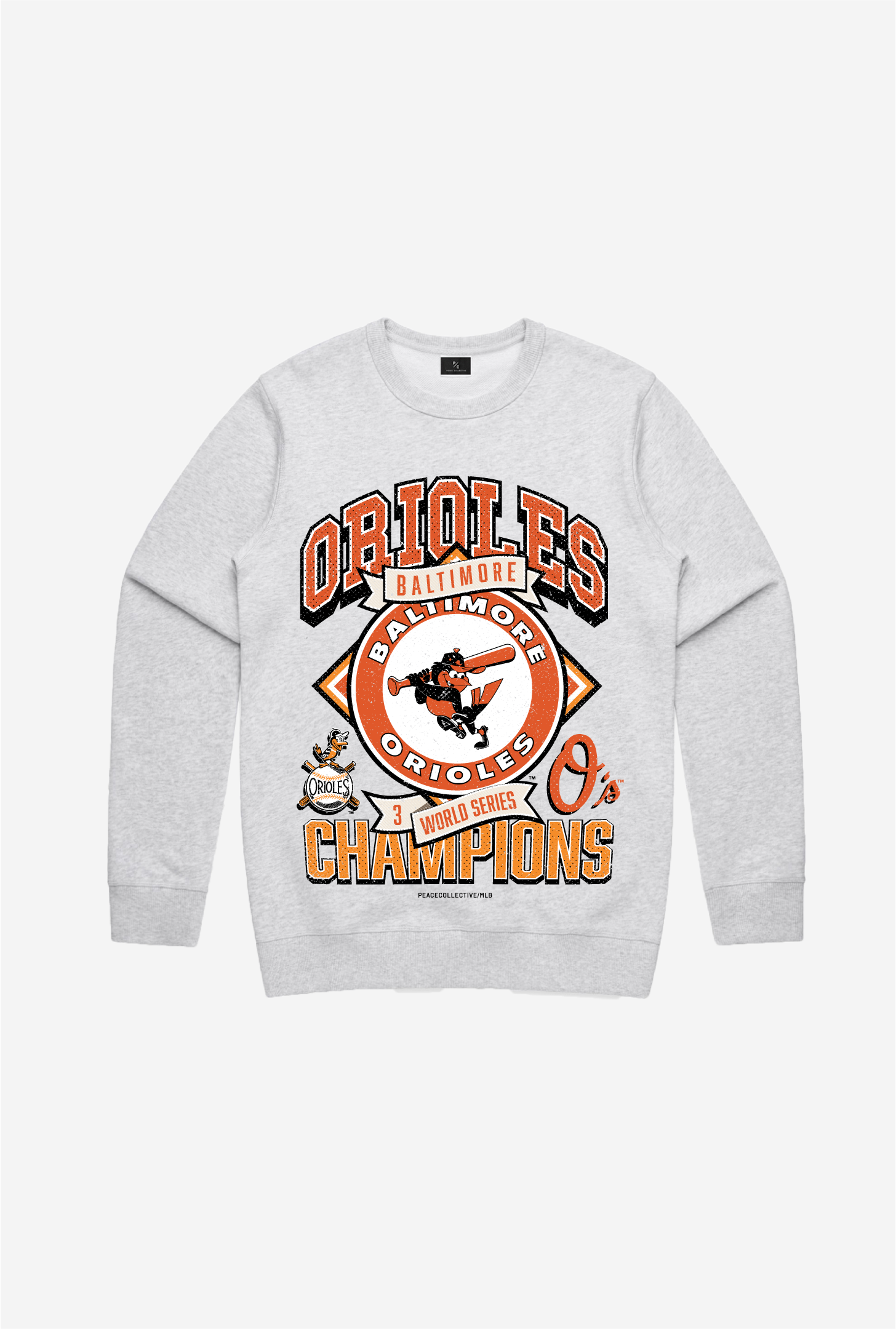 Baltimore Orioles Vintage Cooperstown Collection Crewneck - Ash