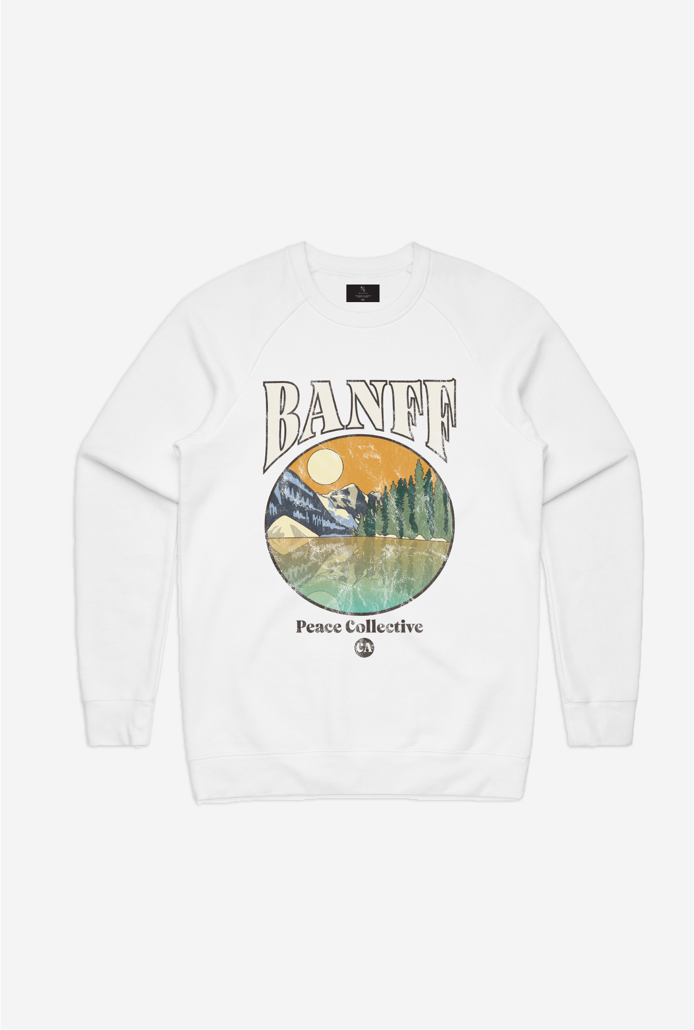 Banff Vintage Post Card Crewneck - White
