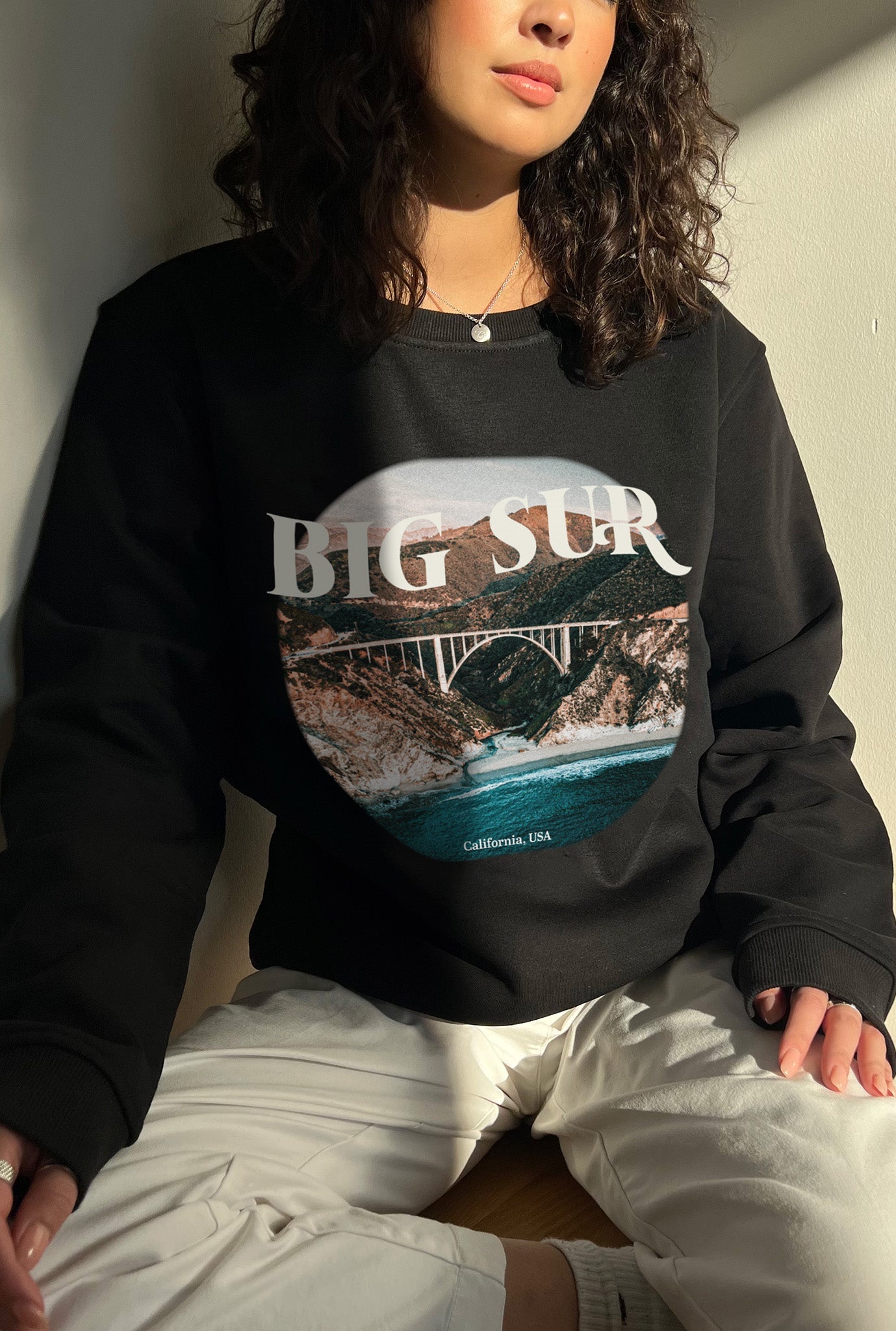 Big Sur Post Card Crewneck - Black