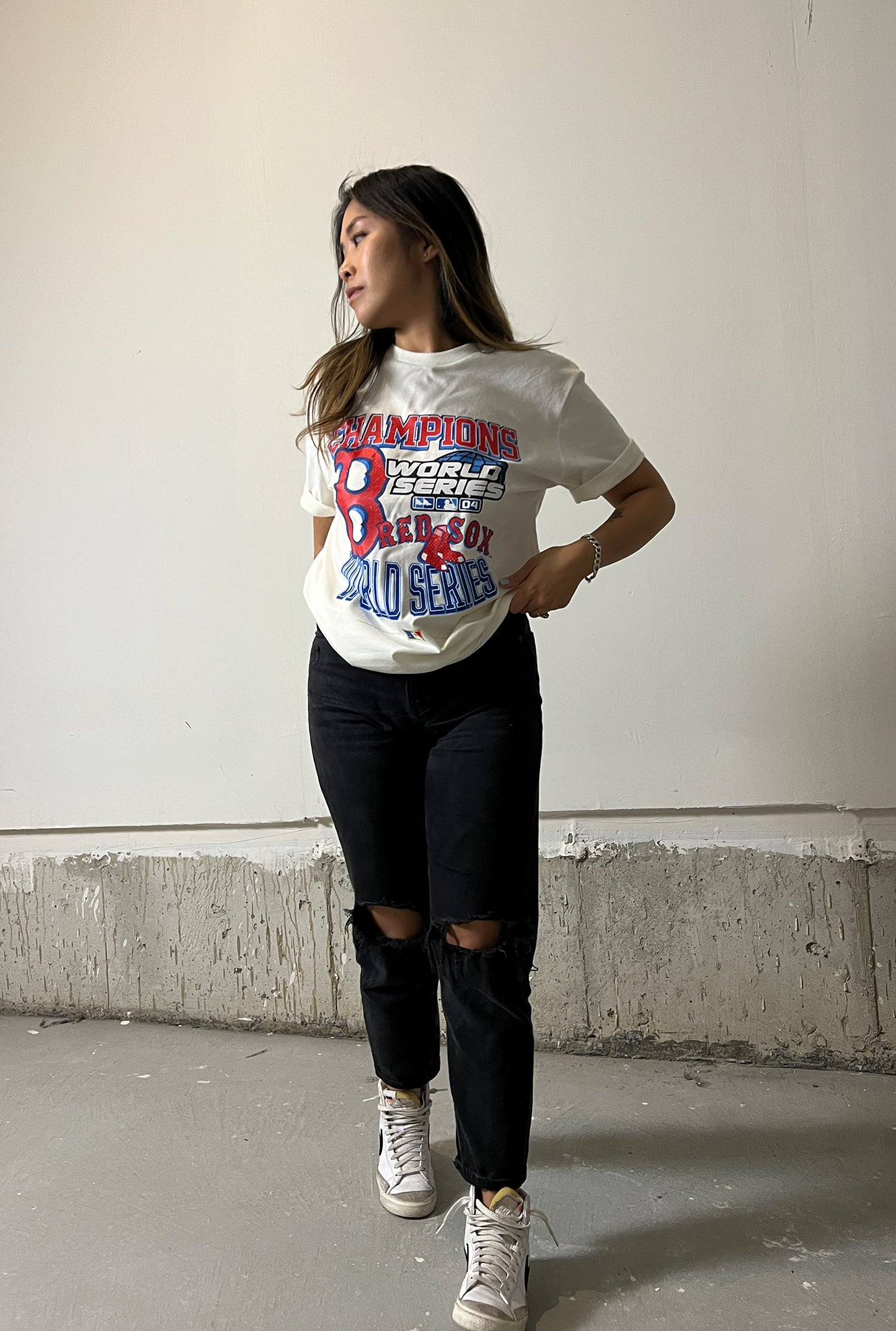 T-shirt Premium de la collection Cooperstown des World Series 2004 des Red Sox de Boston - Naturel