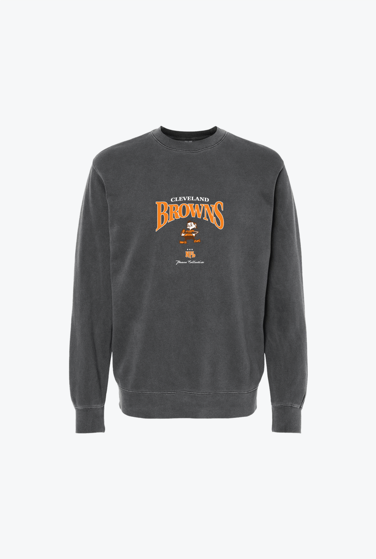 Cleveland Browns – Rundhalsausschnitt mit Vintage-Stickerei – Schwarz