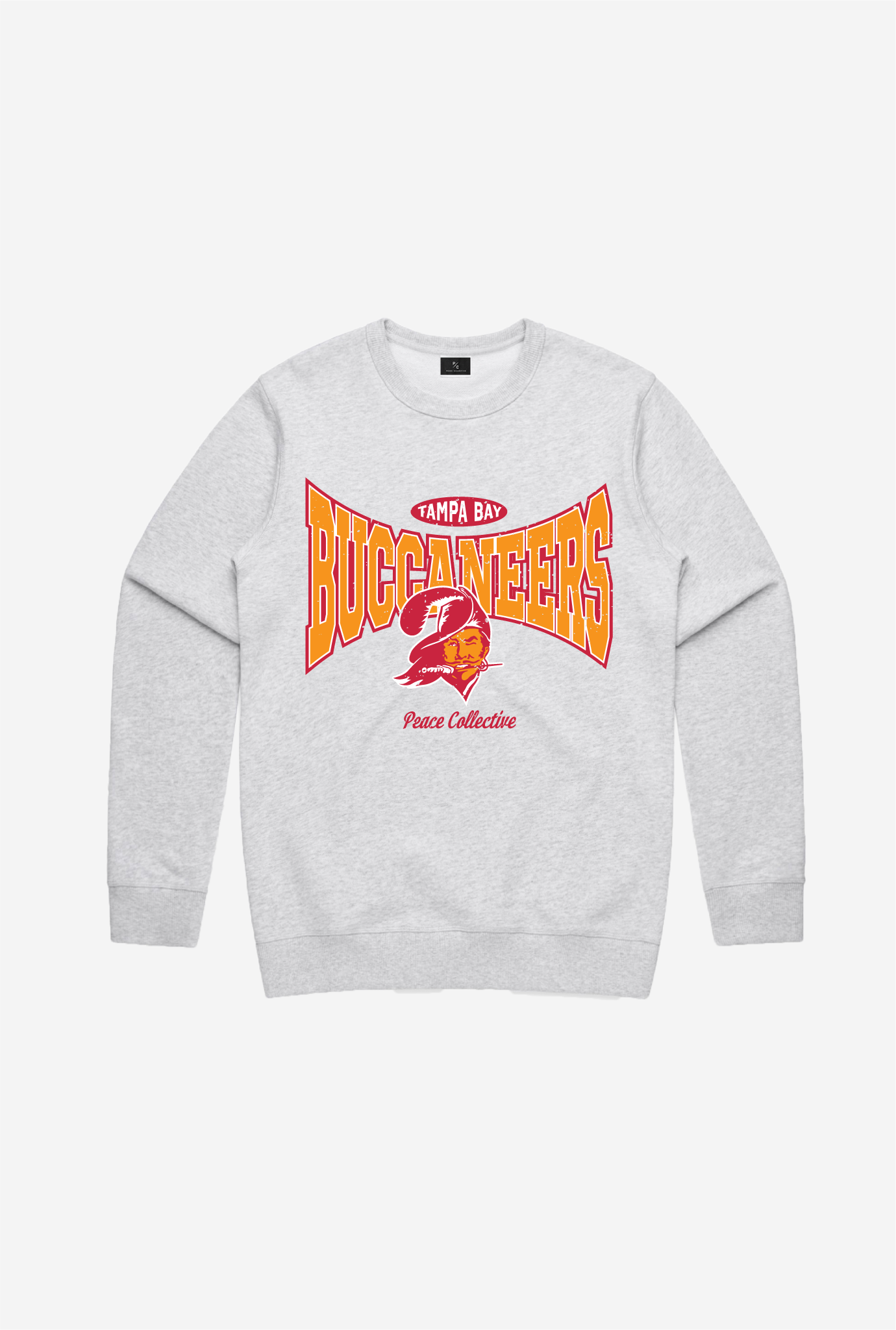 Tampa Bay Buccaneers Washed Graphic Crewneck - Ash