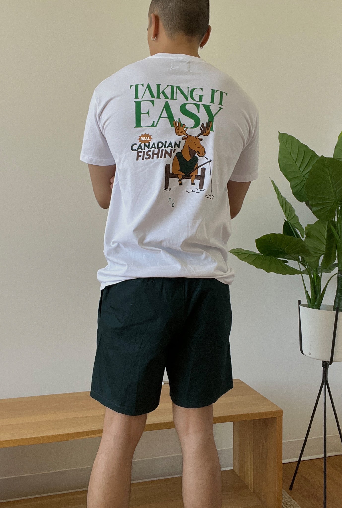 Taking It Easy Moose Board Shorts - Pine Green
