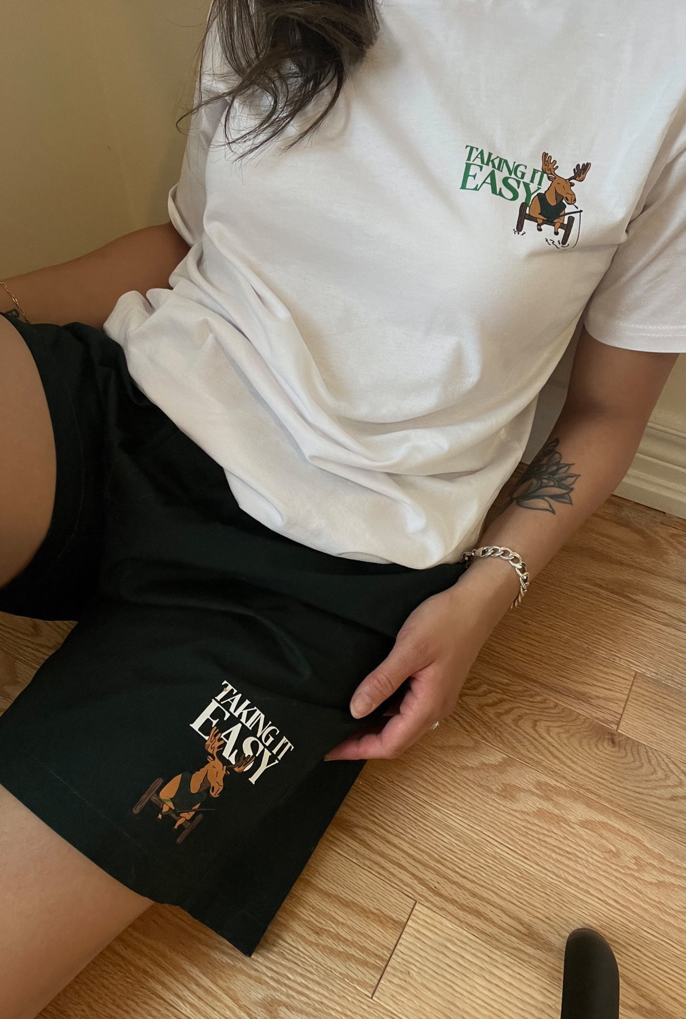 Taking It Easy Moose Board Shorts - Pine Green