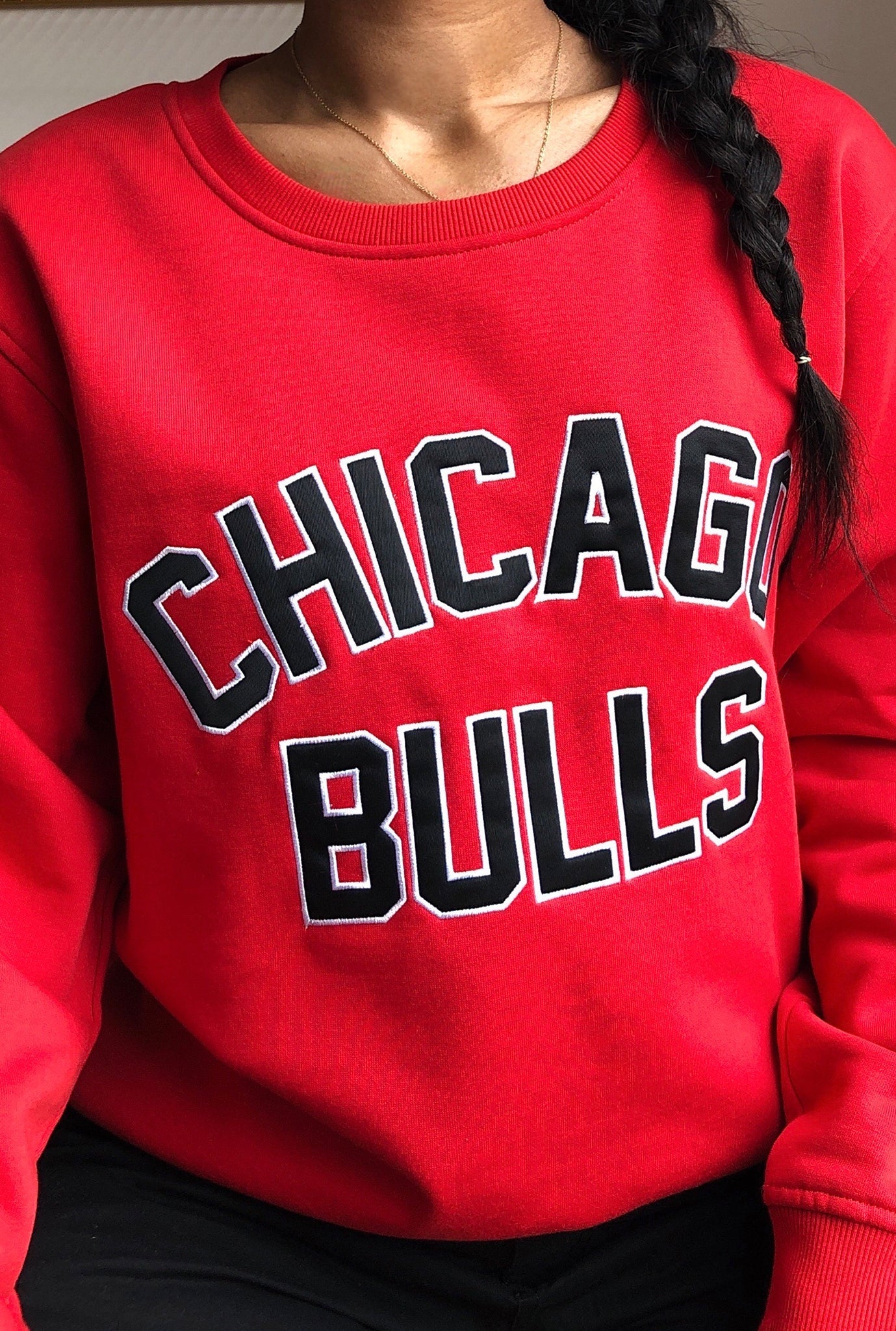NBA 75th Chicago Bulls Collegiate Crewneck - Red