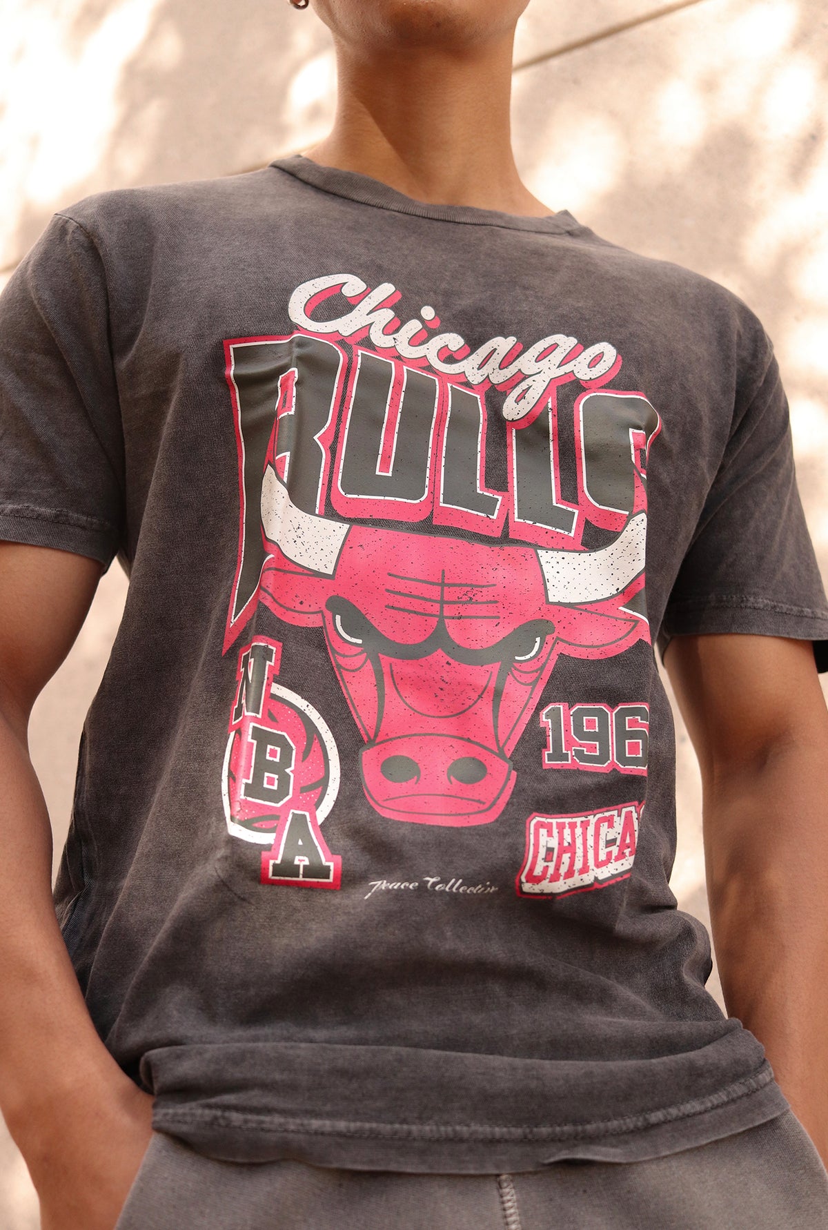 Chicago Bulls Stonewash T-Shirt - Black