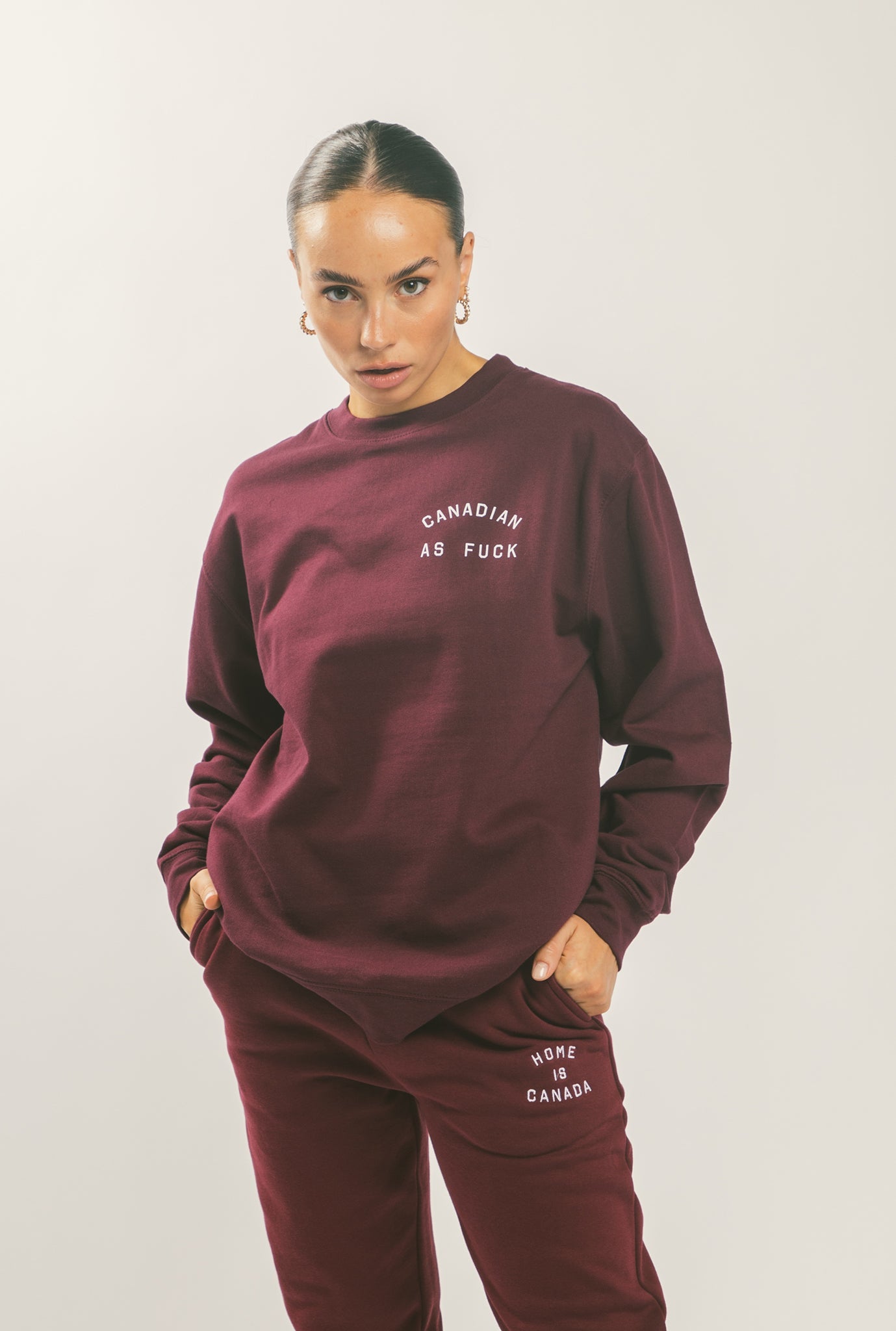 Canadian as Fuck Crewneck - Maroon