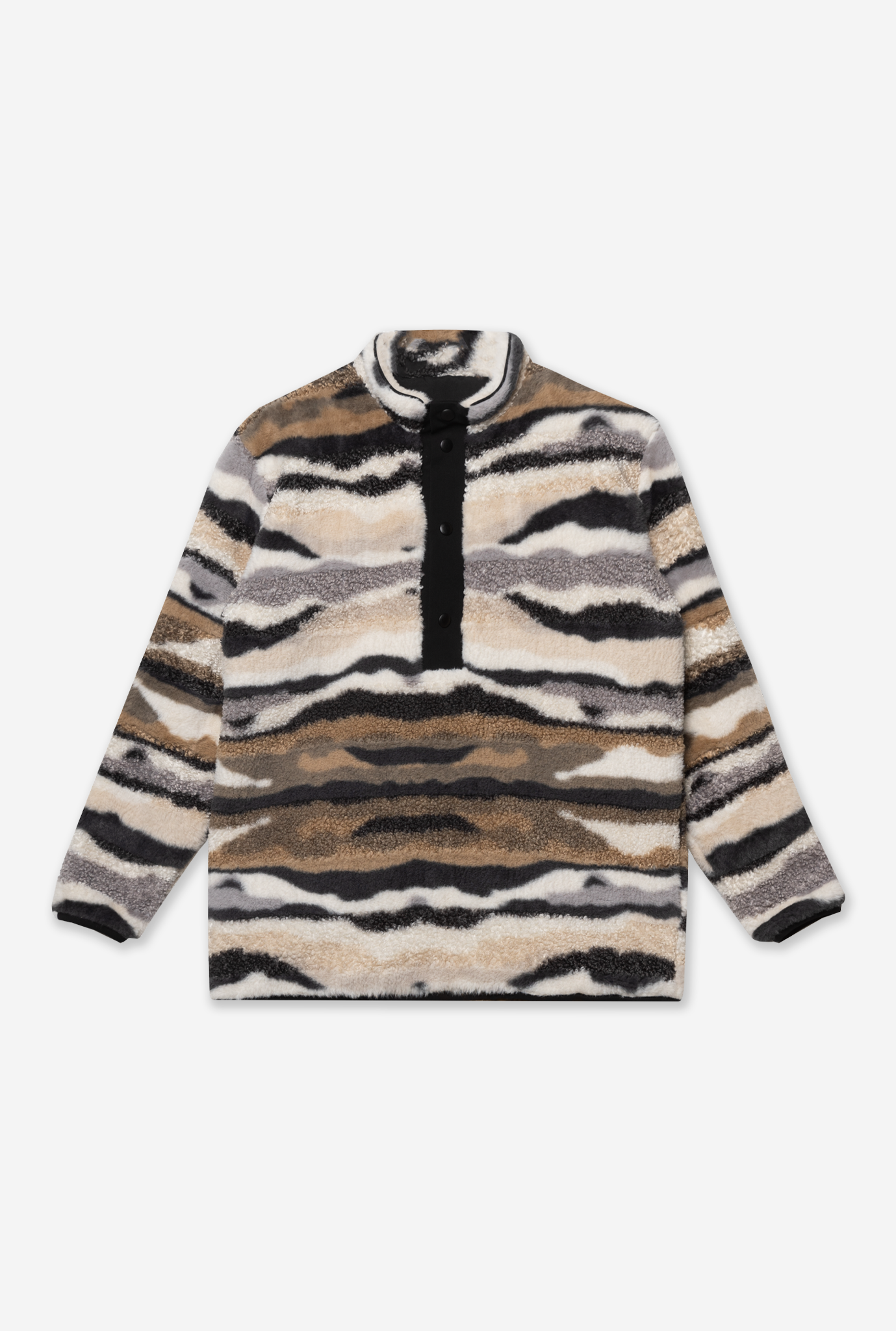 Home is Canada Polar Fleece 1/4 Button Up - Tiger Camo