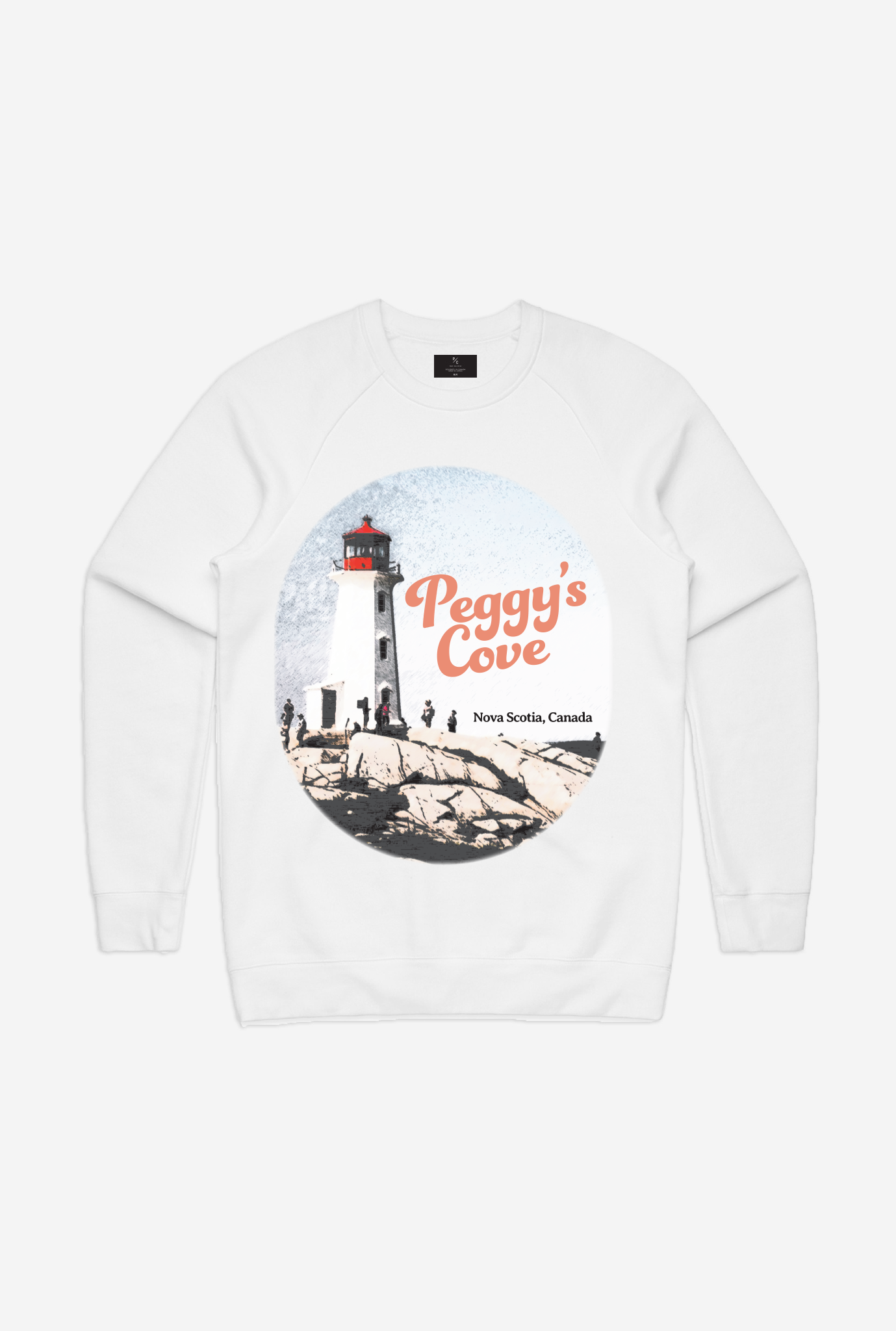 Peggys Cove Post Card Crewneck - White