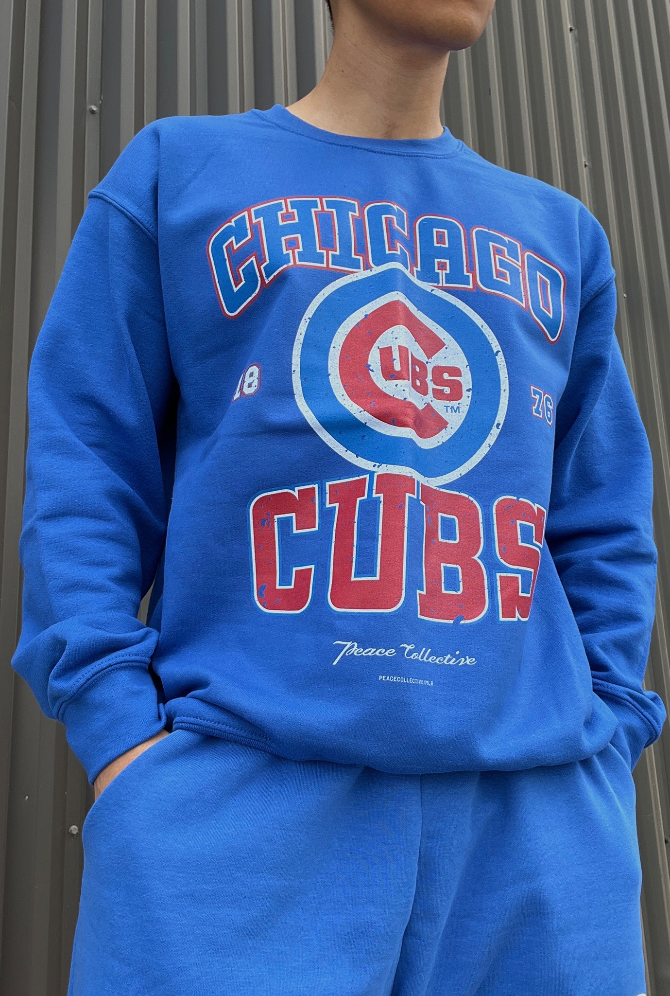 Chicago Cubs Vintage Washed Crewneck - Royal