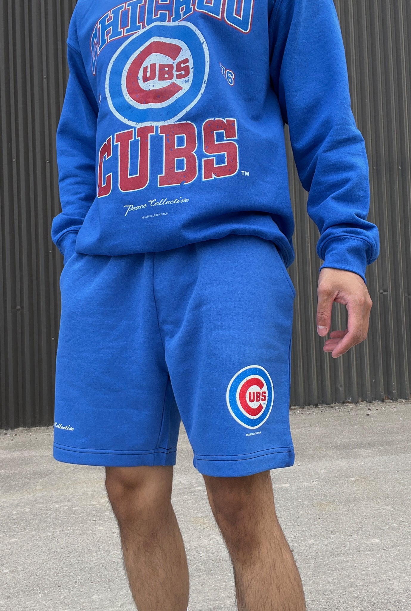 Short en polaire délavé vintage des Chicago Cubs - Royal