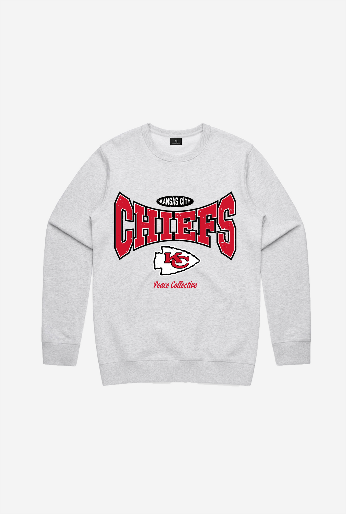 Kansas City Chiefs Washed Graphic Crewneck - Ash