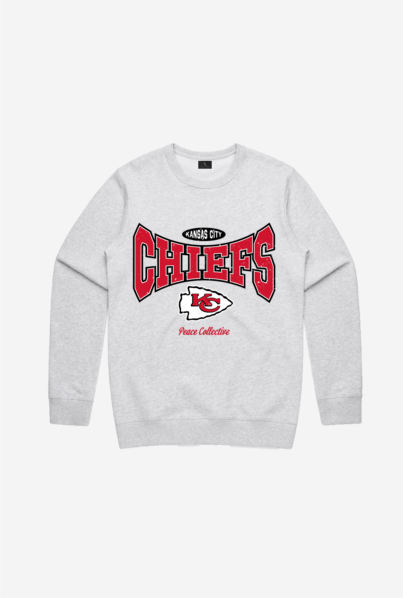 Kansas City Chiefs Washed Graphic Crewneck - Ash