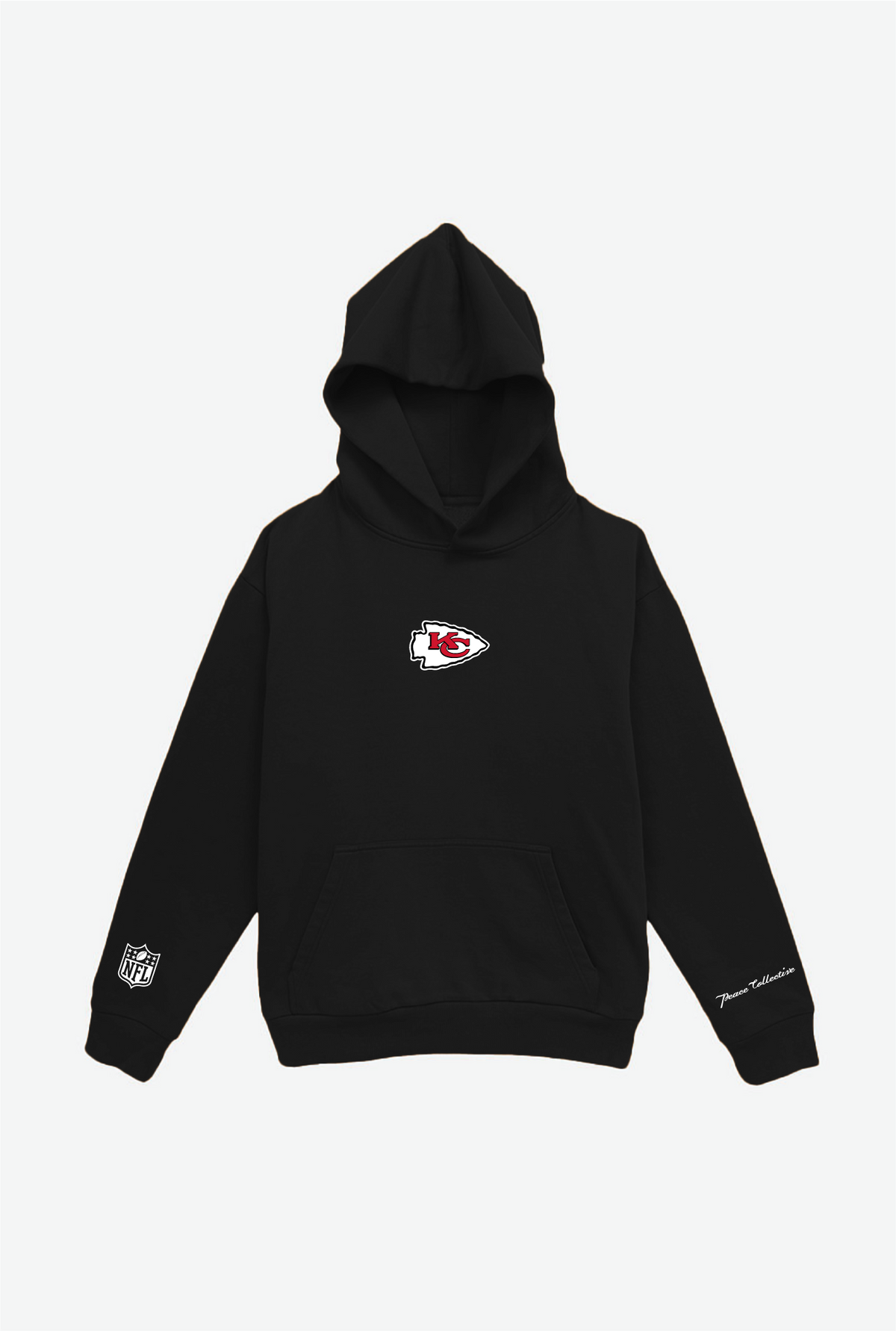 Sweat à capuche épais avec logo des Chiefs de Kansas City - Noir