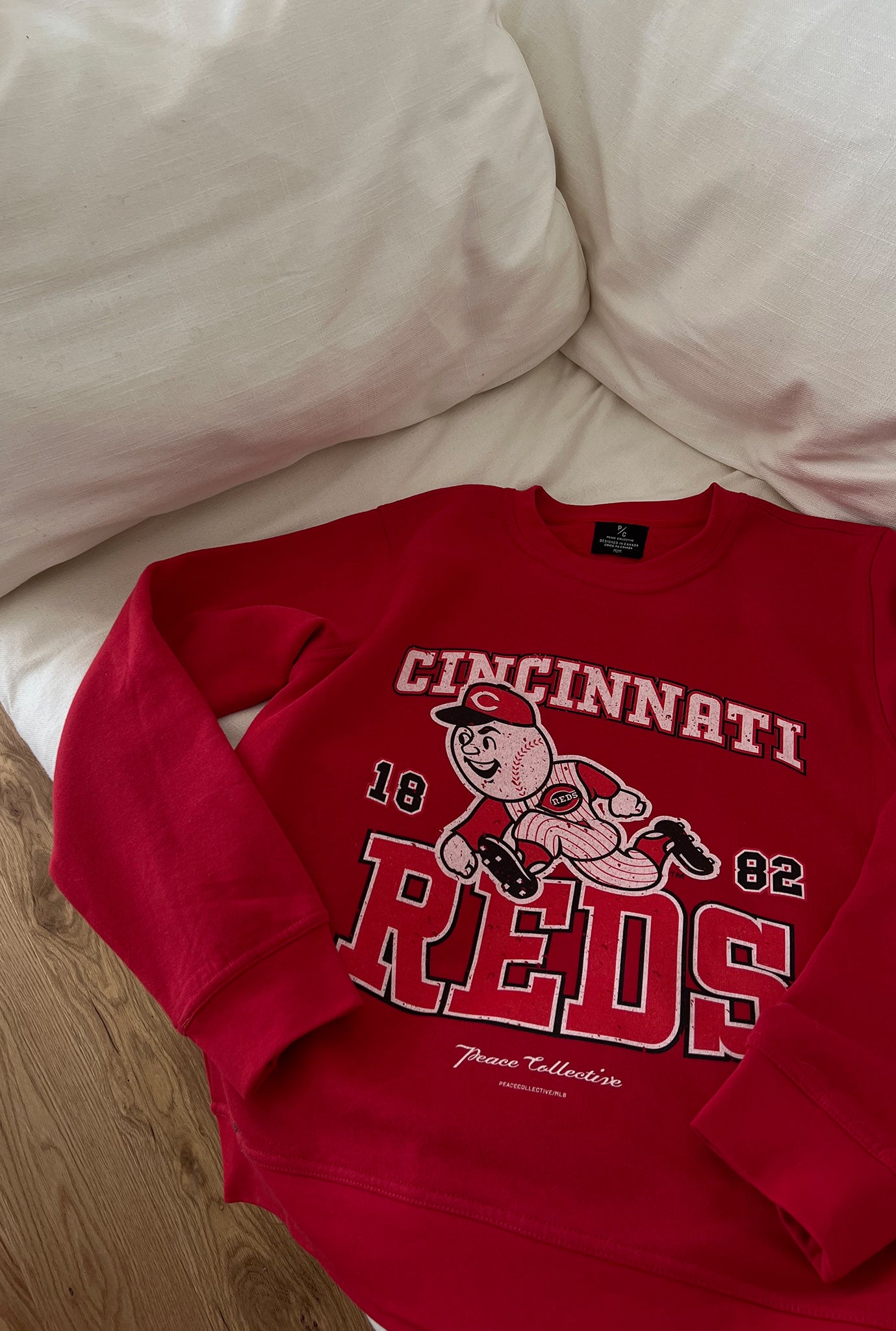 T-shirt ras du cou délavé vintage des Reds de Cincinnati - Rouge
