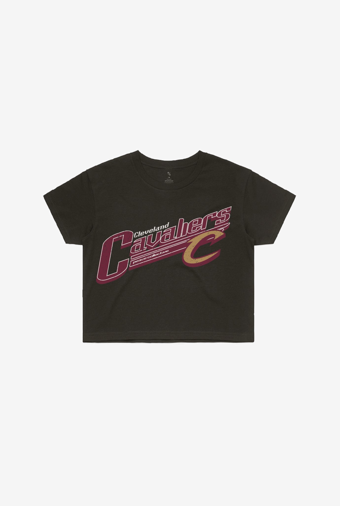 Cleveland Cavaliers Pigment Dye Cropped T-Shirt - Black