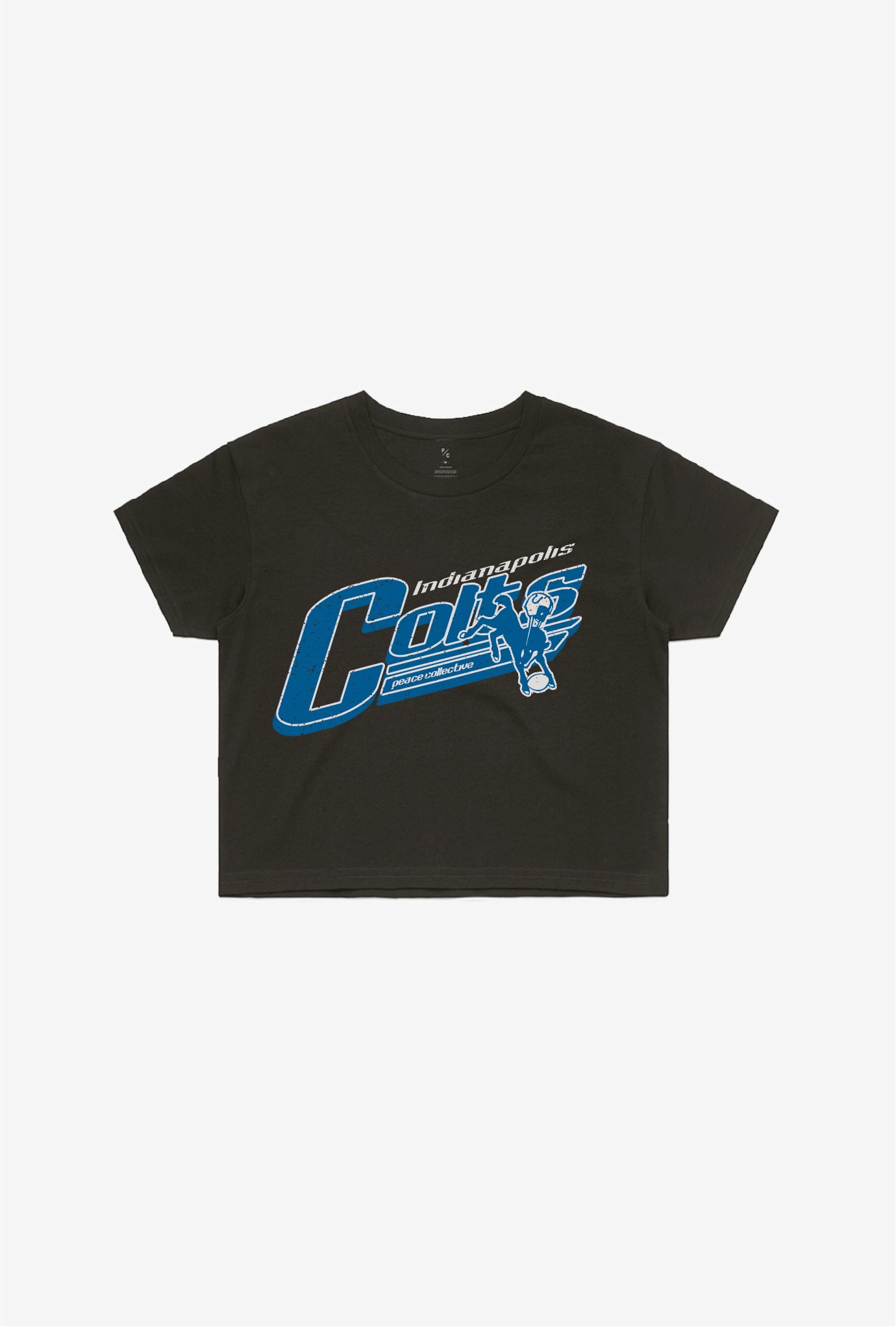 Indianapolis Colts Vintage Cropped T-Shirt - Black