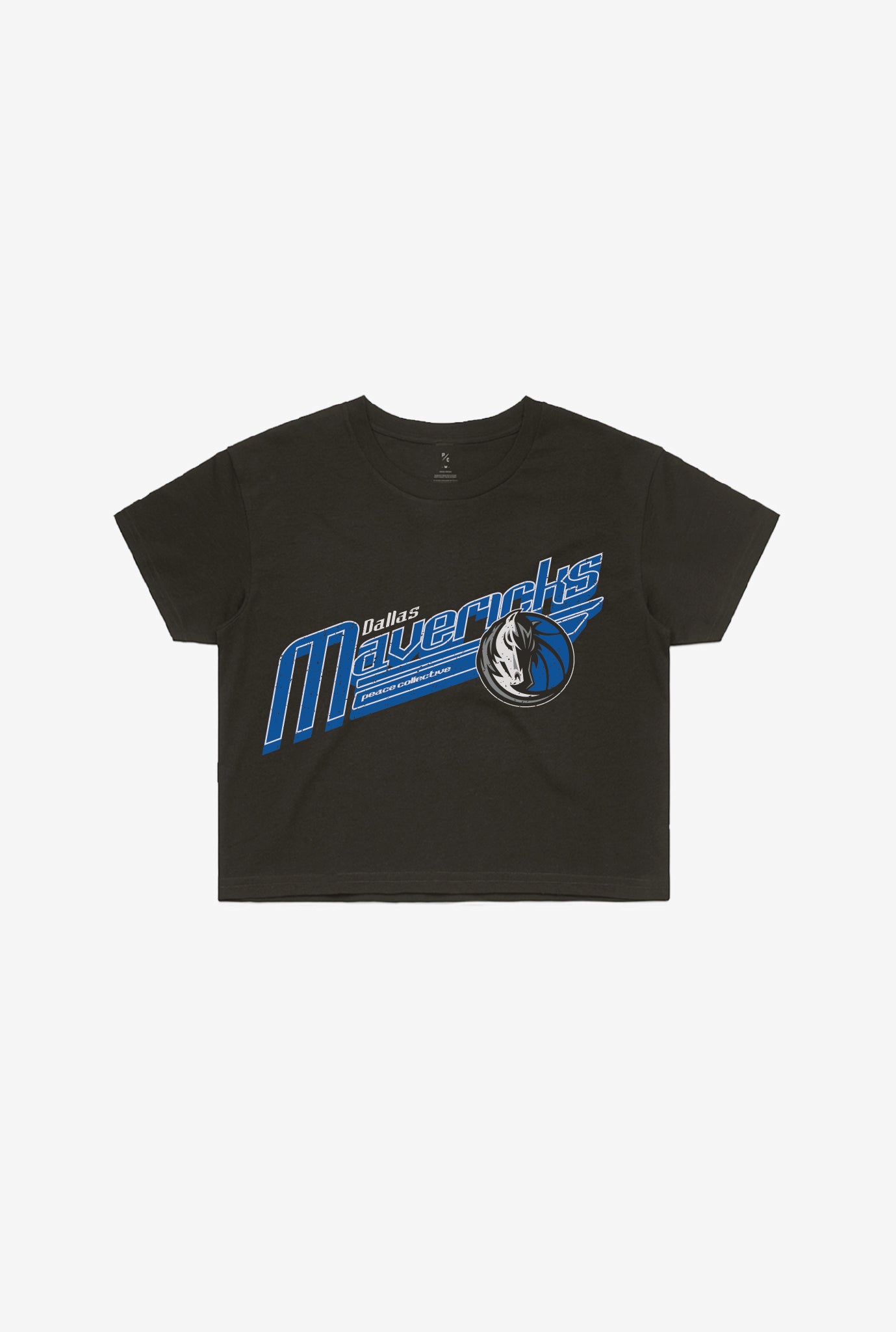 Dallas Mavericks Pigment Dye Cropped T-Shirt - Black