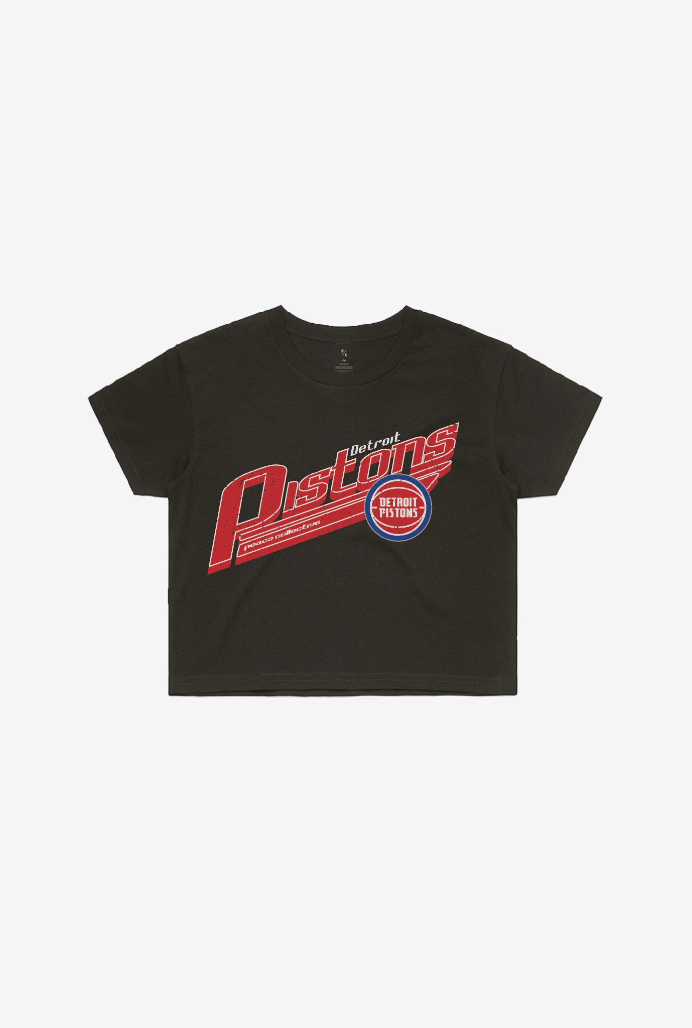 Detroit Pistons Pigment Dye Cropped T-Shirt - Black