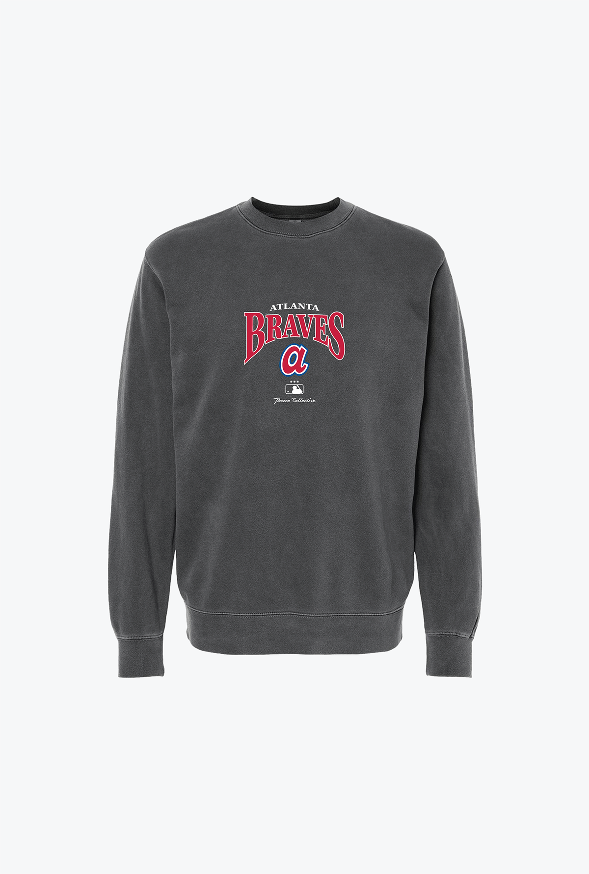 Atlanta Braves Vintage Embroidered Crewneck - Black