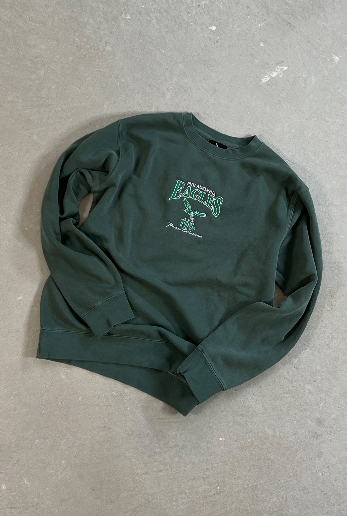 Philadelphia Eagles Vintage Embroidered Crewneck - Sage