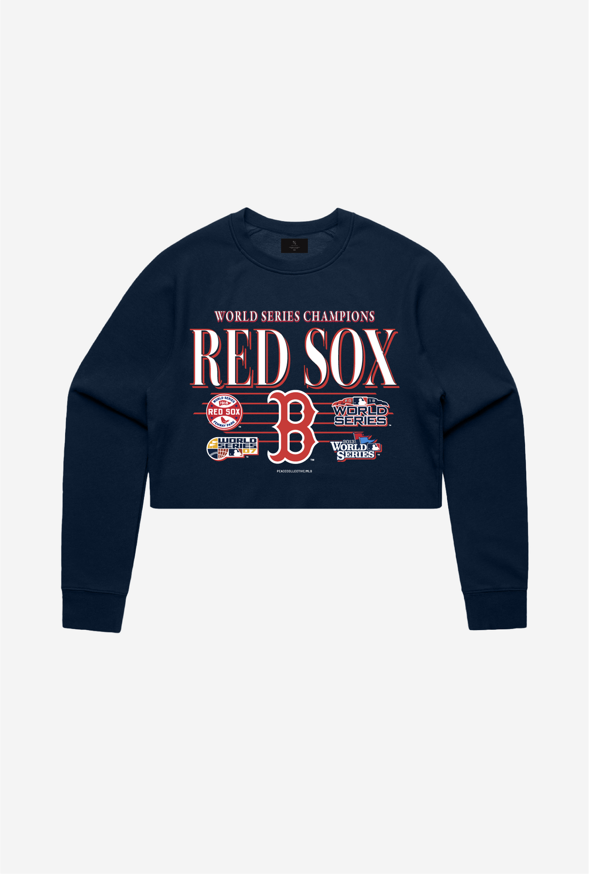 Boston Red Sox Throwback Cropped Crewneck - Navy