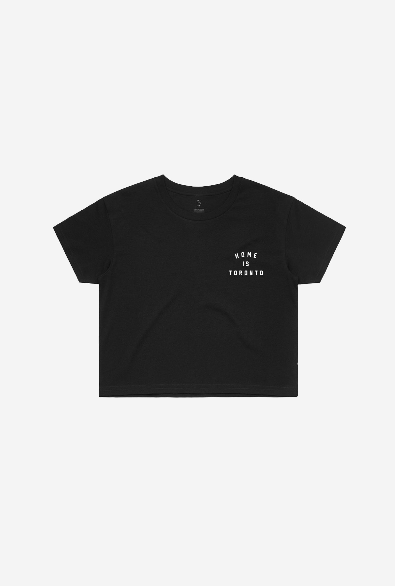 Home is Toronto Crescent Cropped T-Shirt - Black