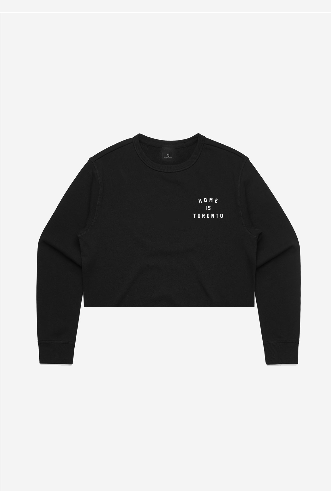 Home is Toronto Crescent Cropped Crewneck - Black