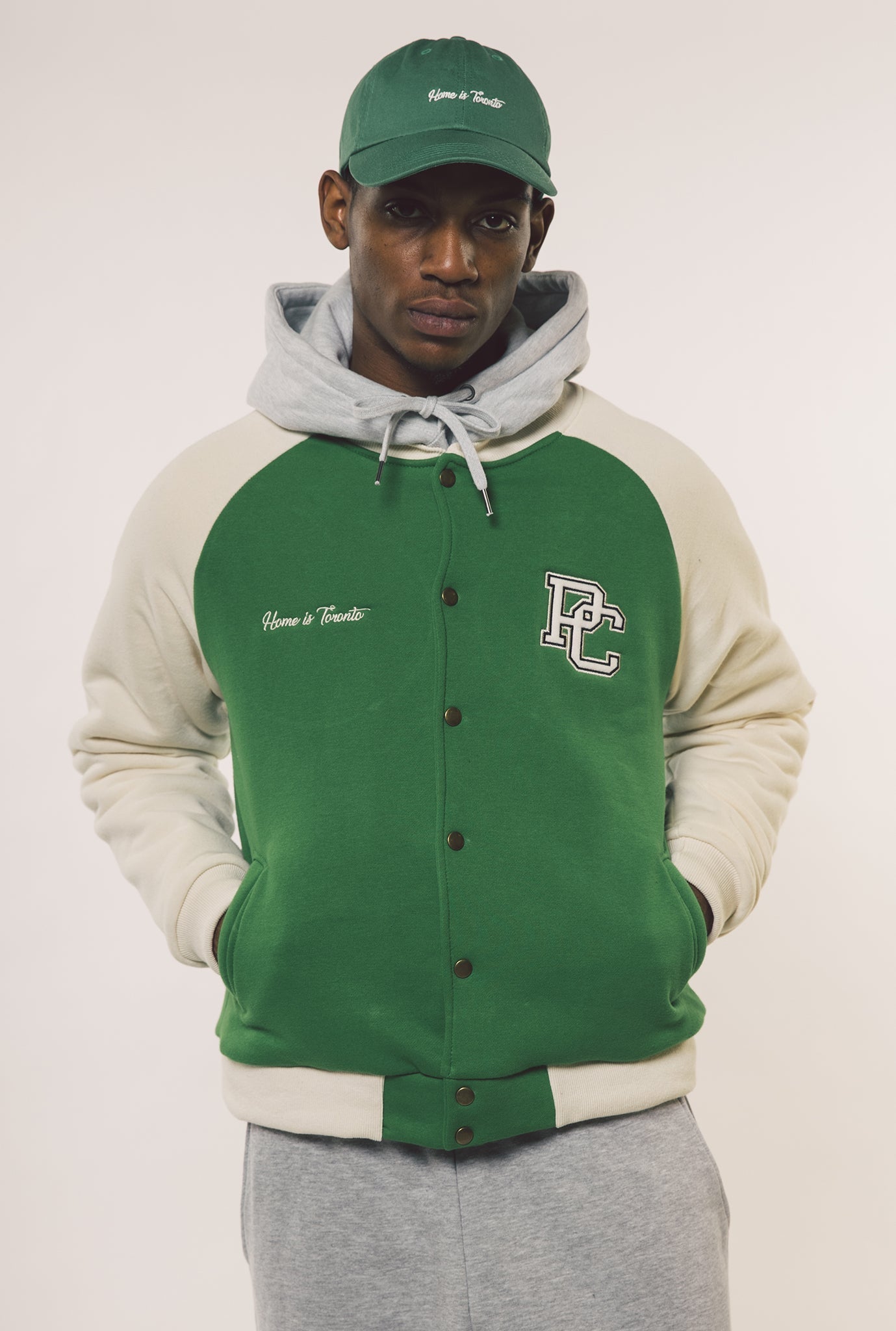 Home is Toronto Baseball Bomber - Kelly Green/Natural