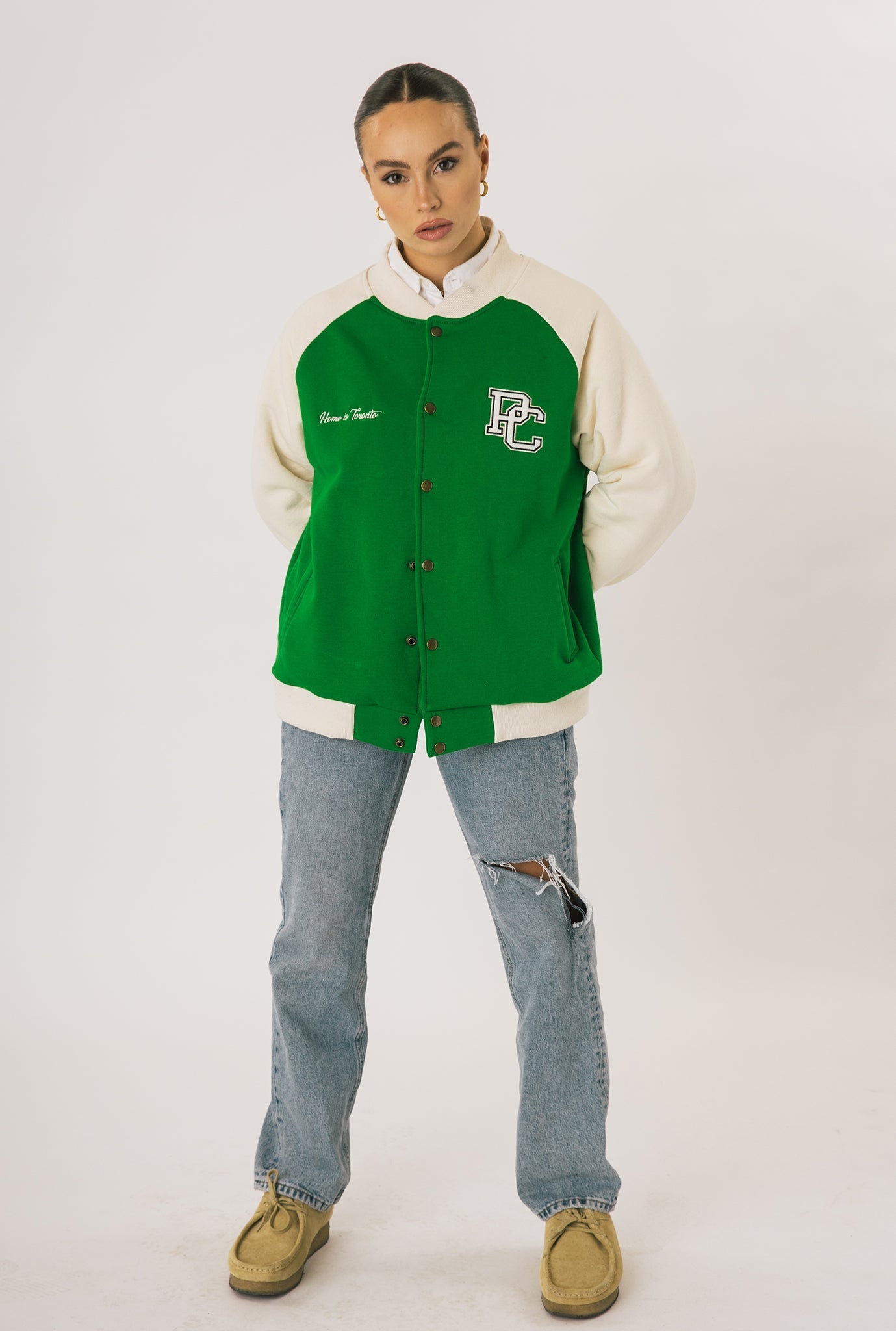 Home is Toronto Baseball Bomber - Kelly Green/Natural